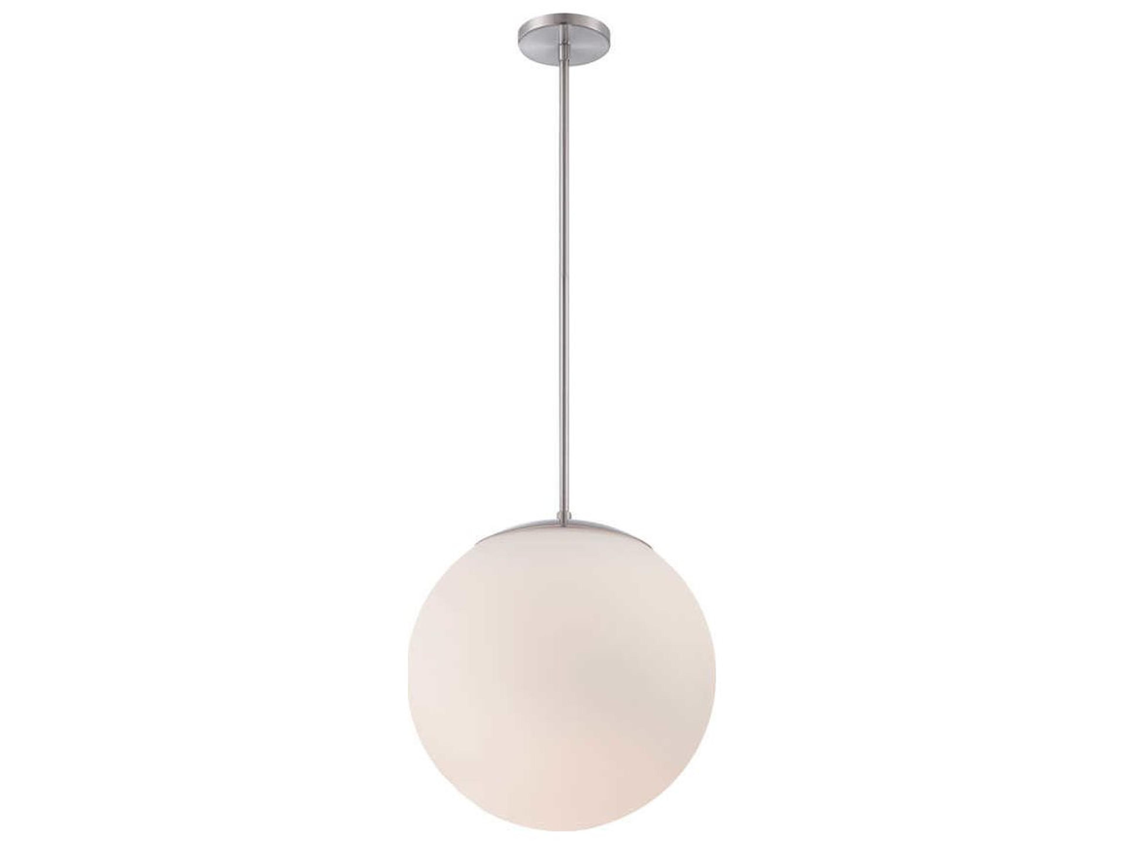 dweLED by WAC Lighting Niveous 1-Light Brushed Nickel Glass LED Globe Pendant