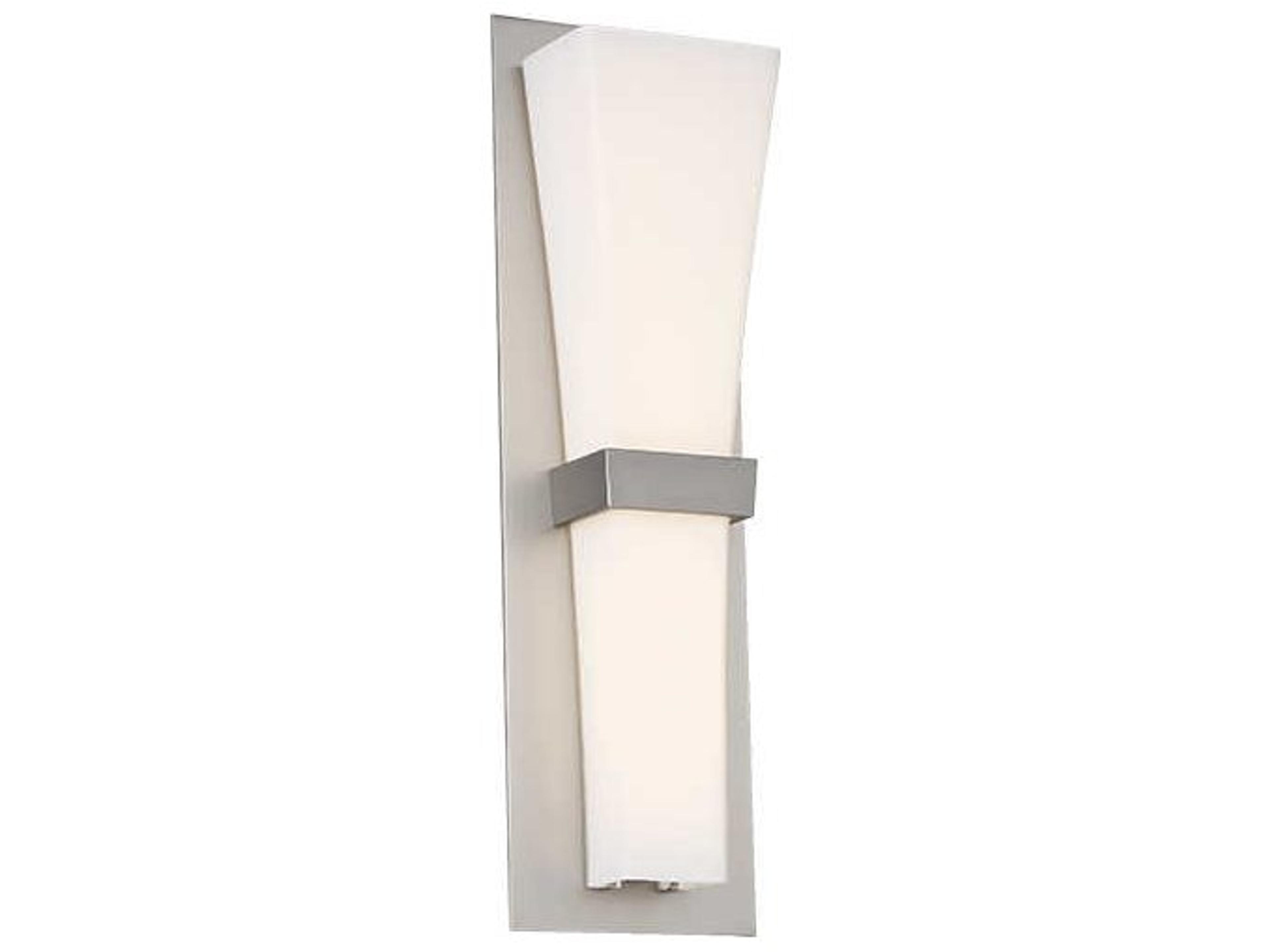 dweLED by WAC Lighting Prohibition 1-Light Satin Nickel Glass LED Wall Sconce