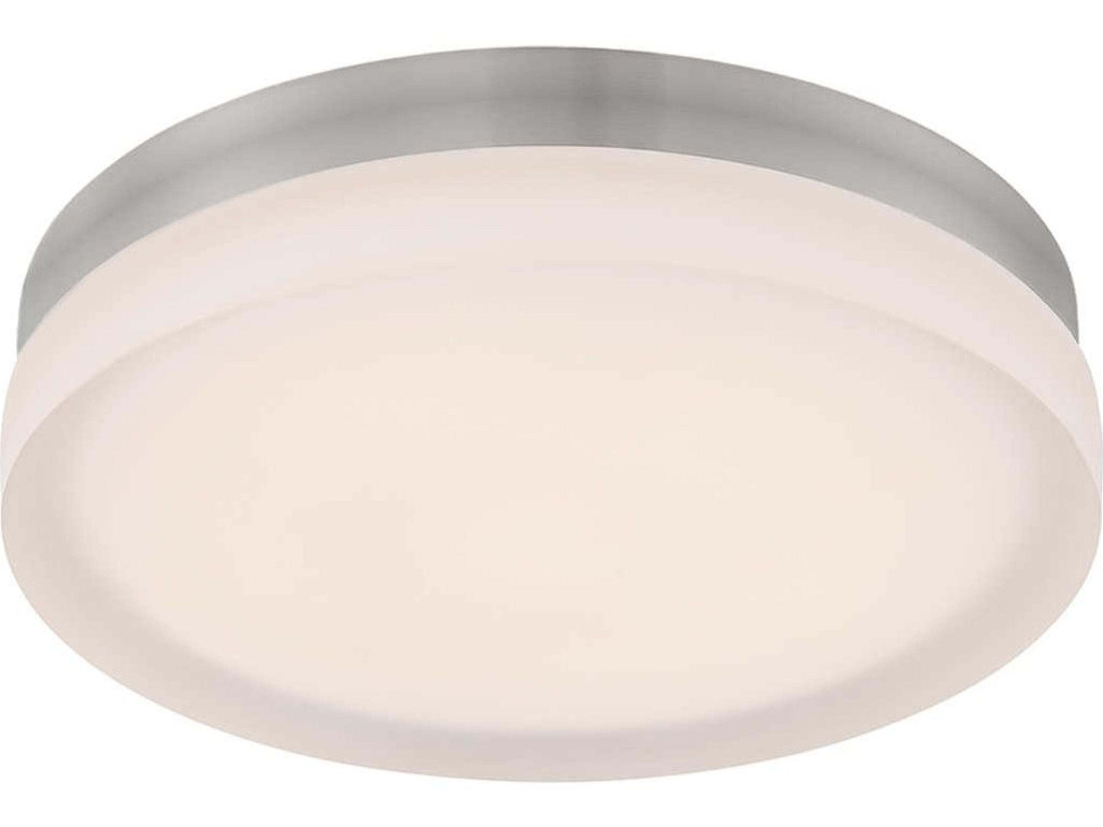 dweLED by WAC Lighting Slice 1-Light Brushed Nickel Glass LED Round Flush Mount
