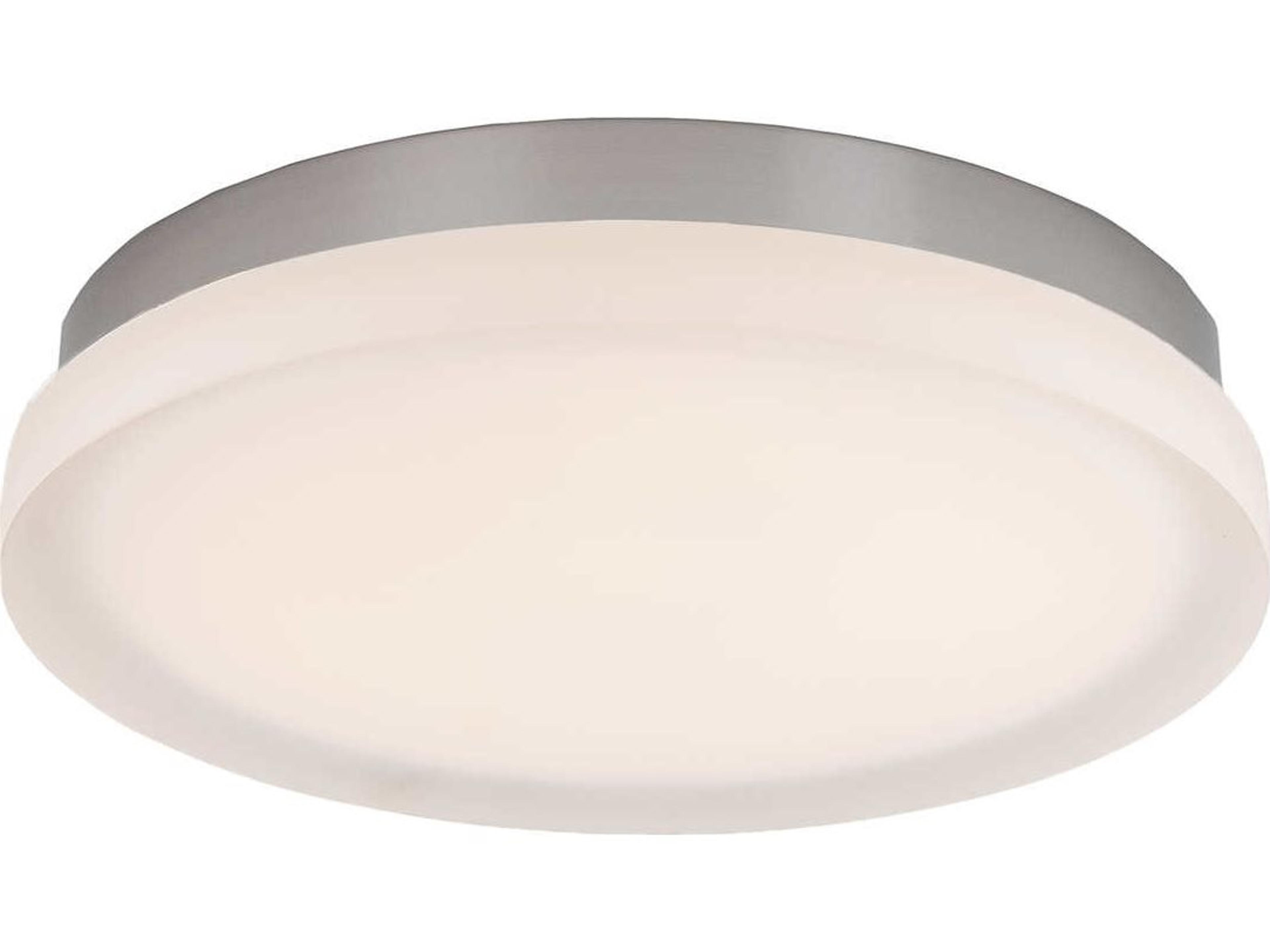 dweLED by WAC Lighting Slice 1-Light Brushed Nickel Glass LED Round Flush Mount