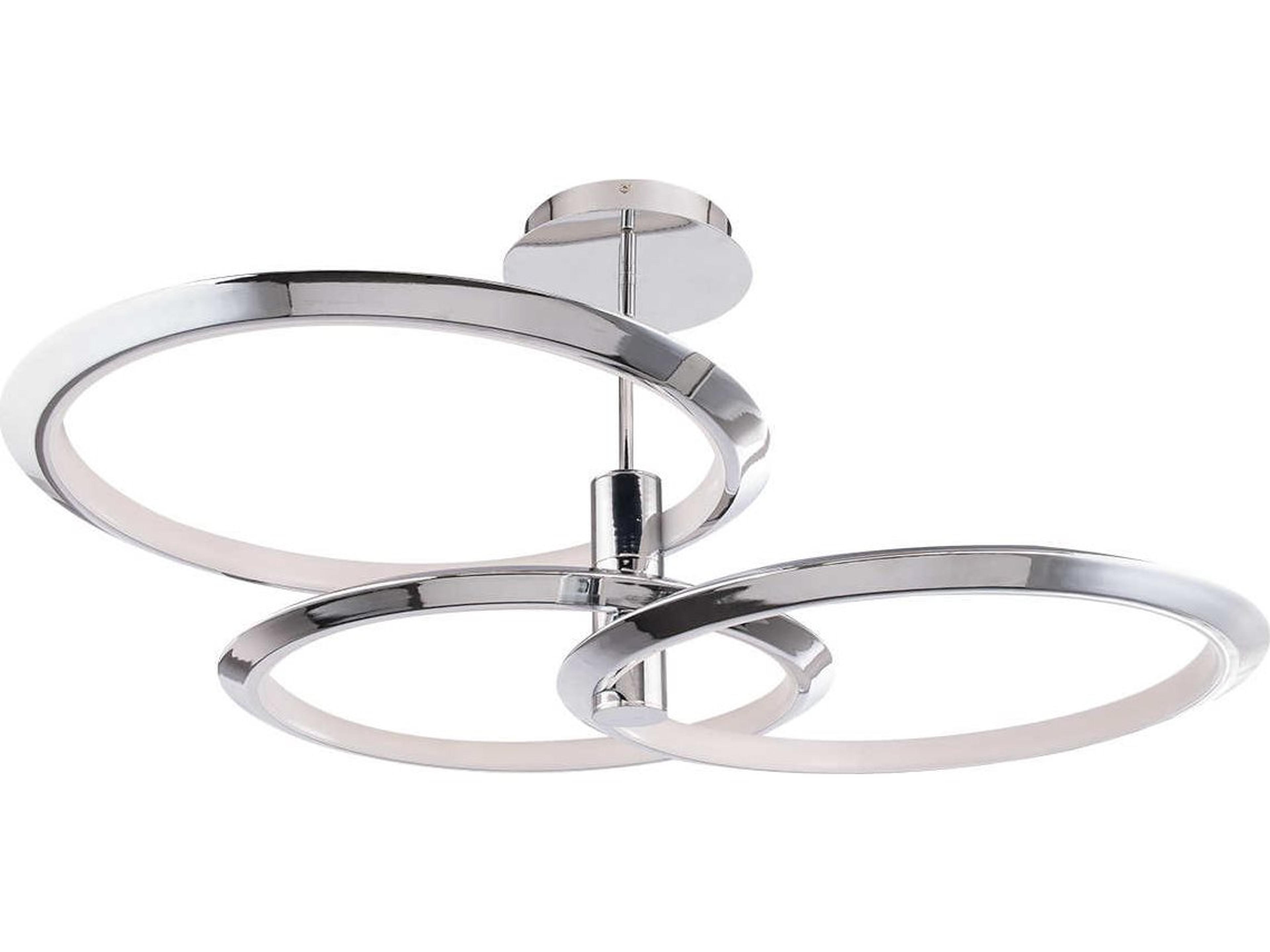 dweLED by WAC Lighting Solaris 3-Light Chrome LED Geometric Round Pendant