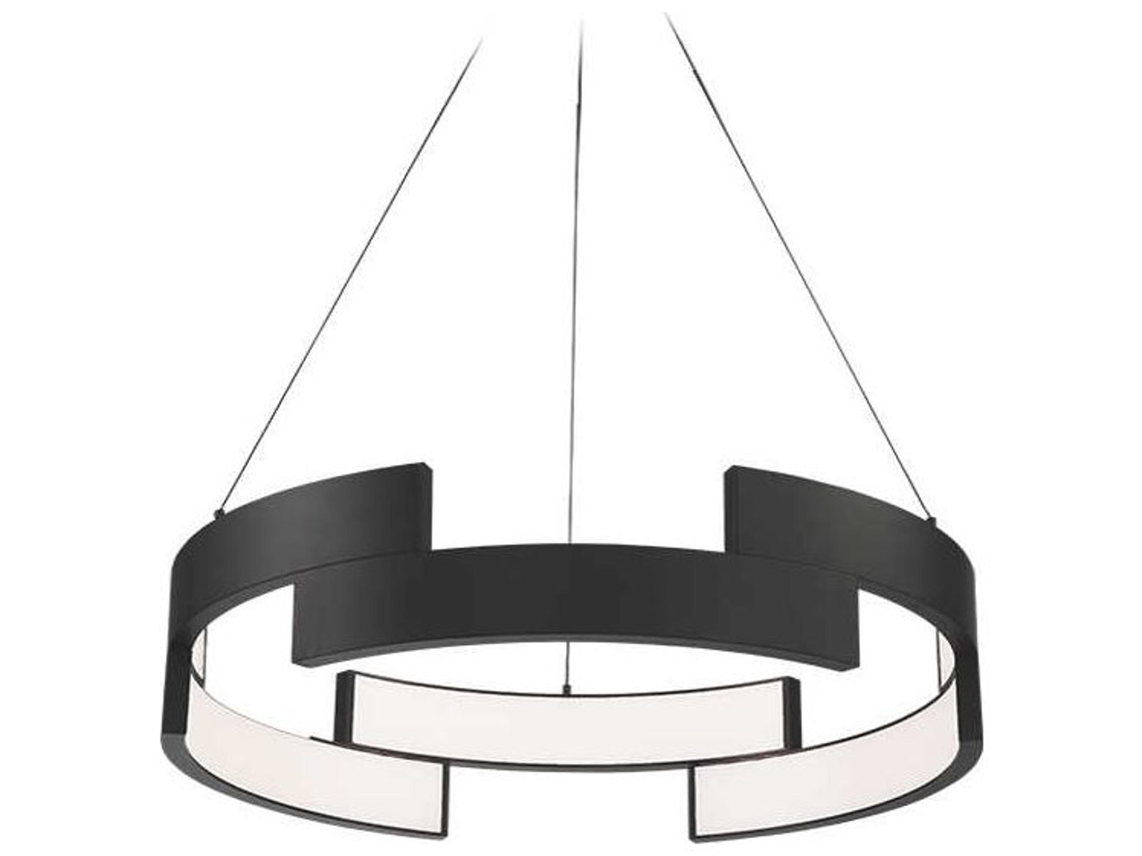 dweLED by WAC Lighting Trap 1-Light Black LED Geometric Round Pendant