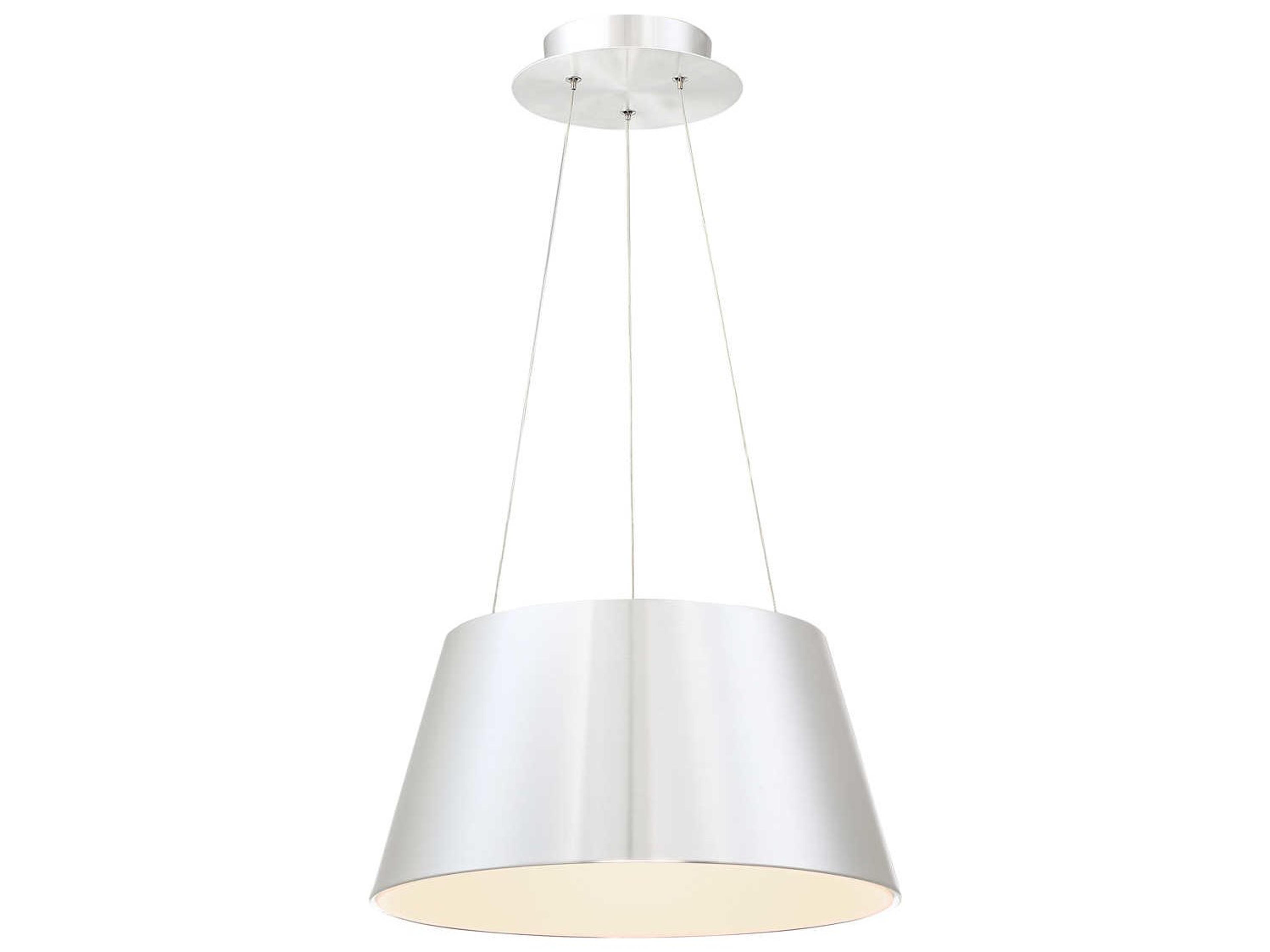 dweLED by WAC Lighting Vida 1-Light Brushed Aluminum Silver LED Drum Pendant