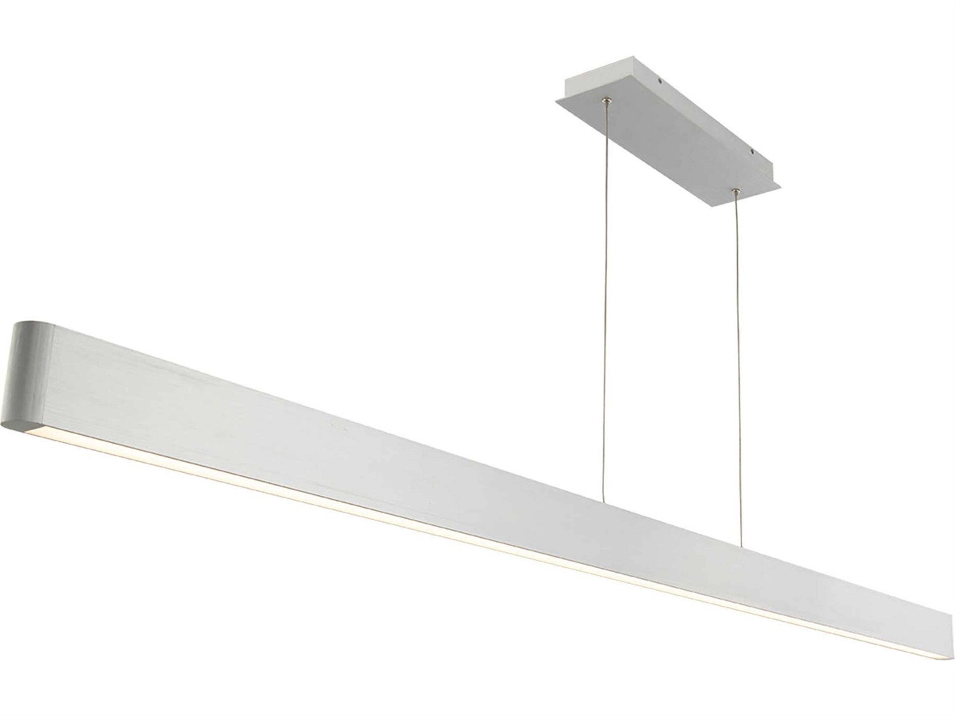 dweLED by WAC Lighting Volo 1-Light Brushed Aluminum Silver LED Linear Island Pendant