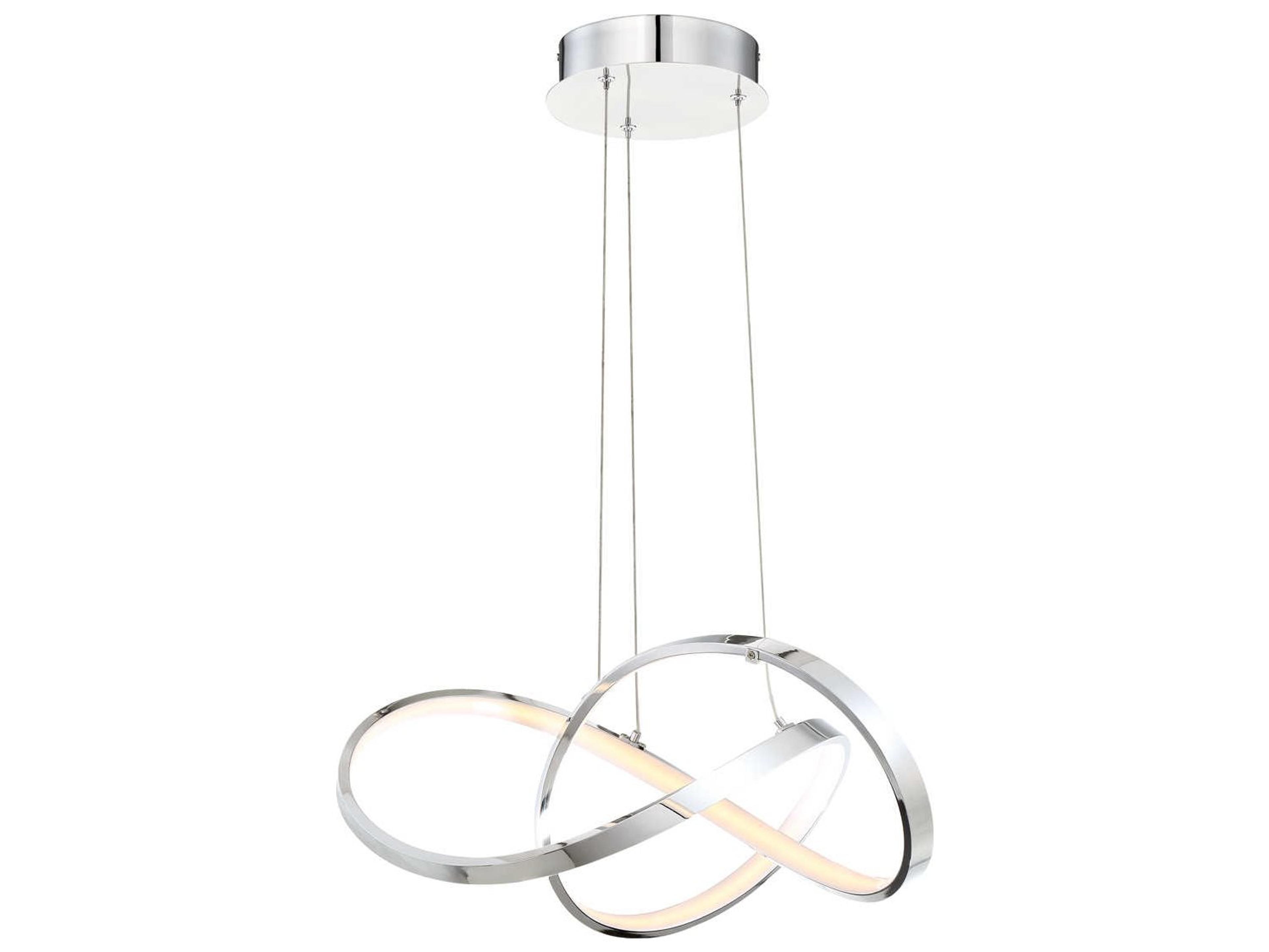 dweLED by WAC Lighting Vornado 1-Light Chrome LED Geometric Pendant