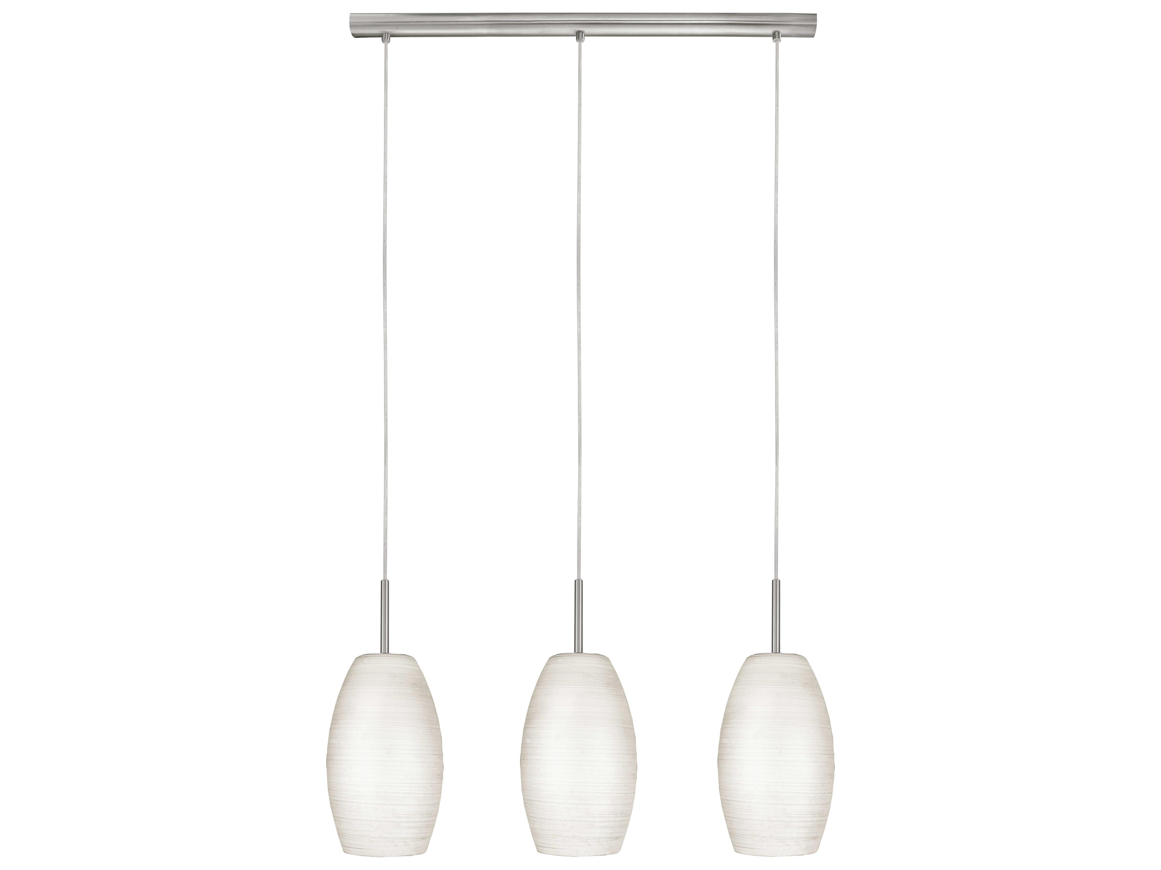 Eglo Batista 3-Light Matte Nickel Cylinder Island Pendant