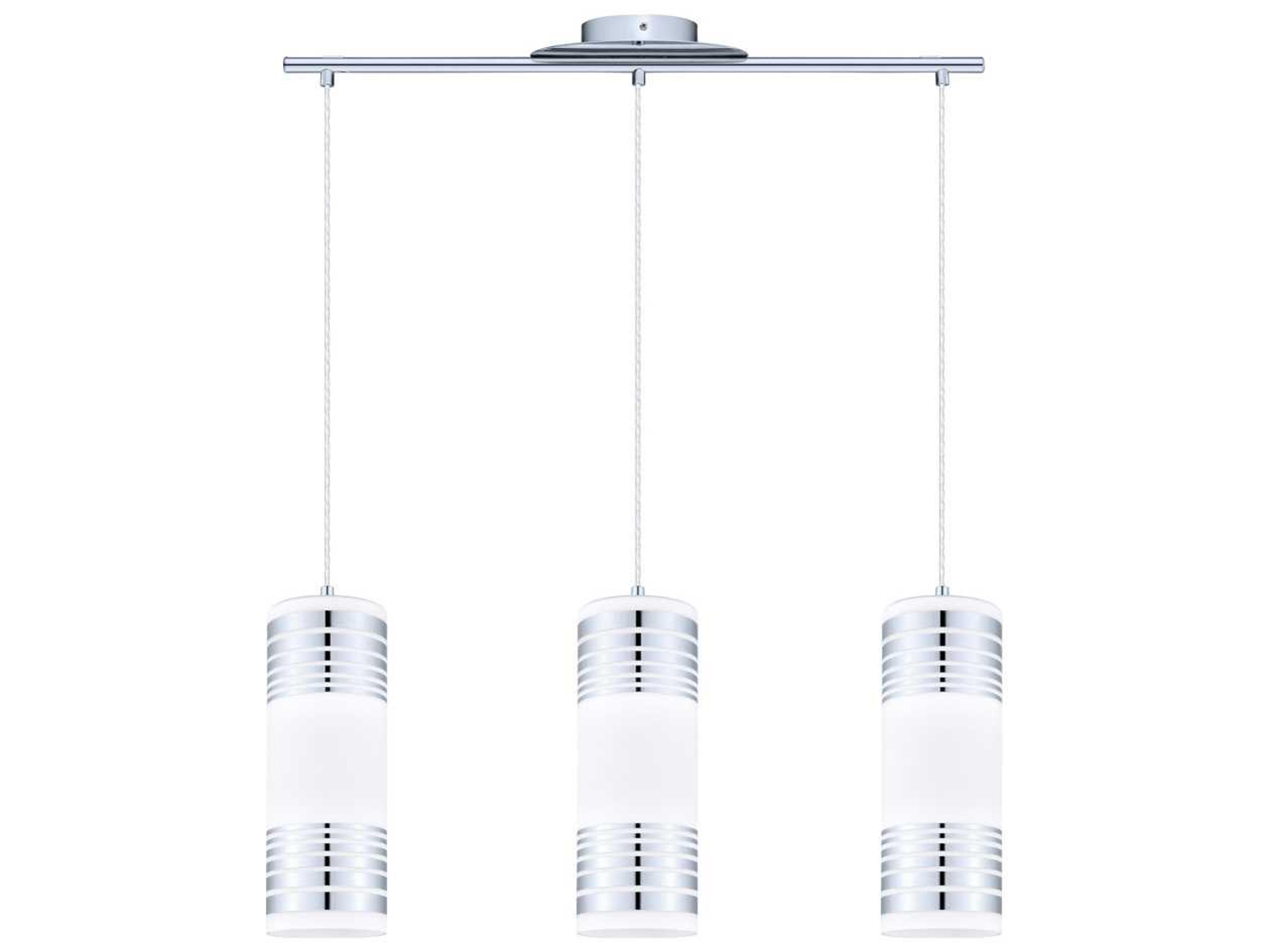 Eglo Bayman 3-Light Chrome Cylinder Island Pendant