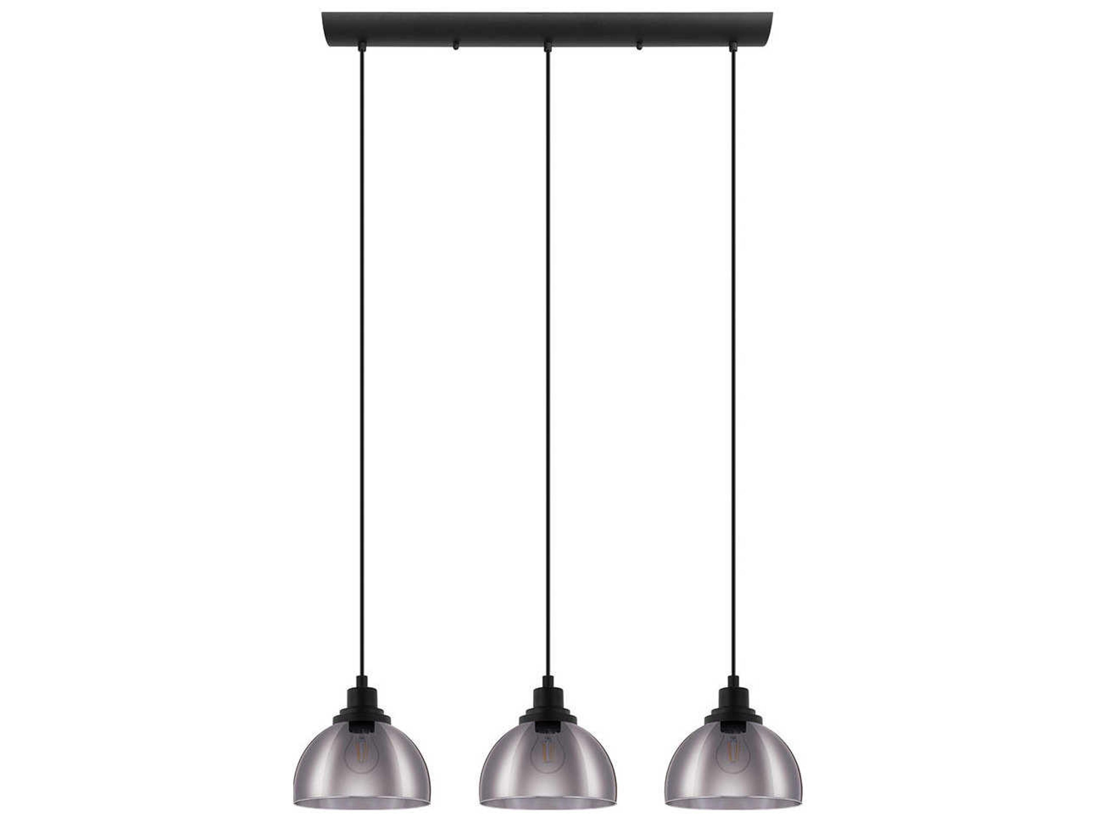 Eglo Belser 3-Light Black Dome Island Pendant