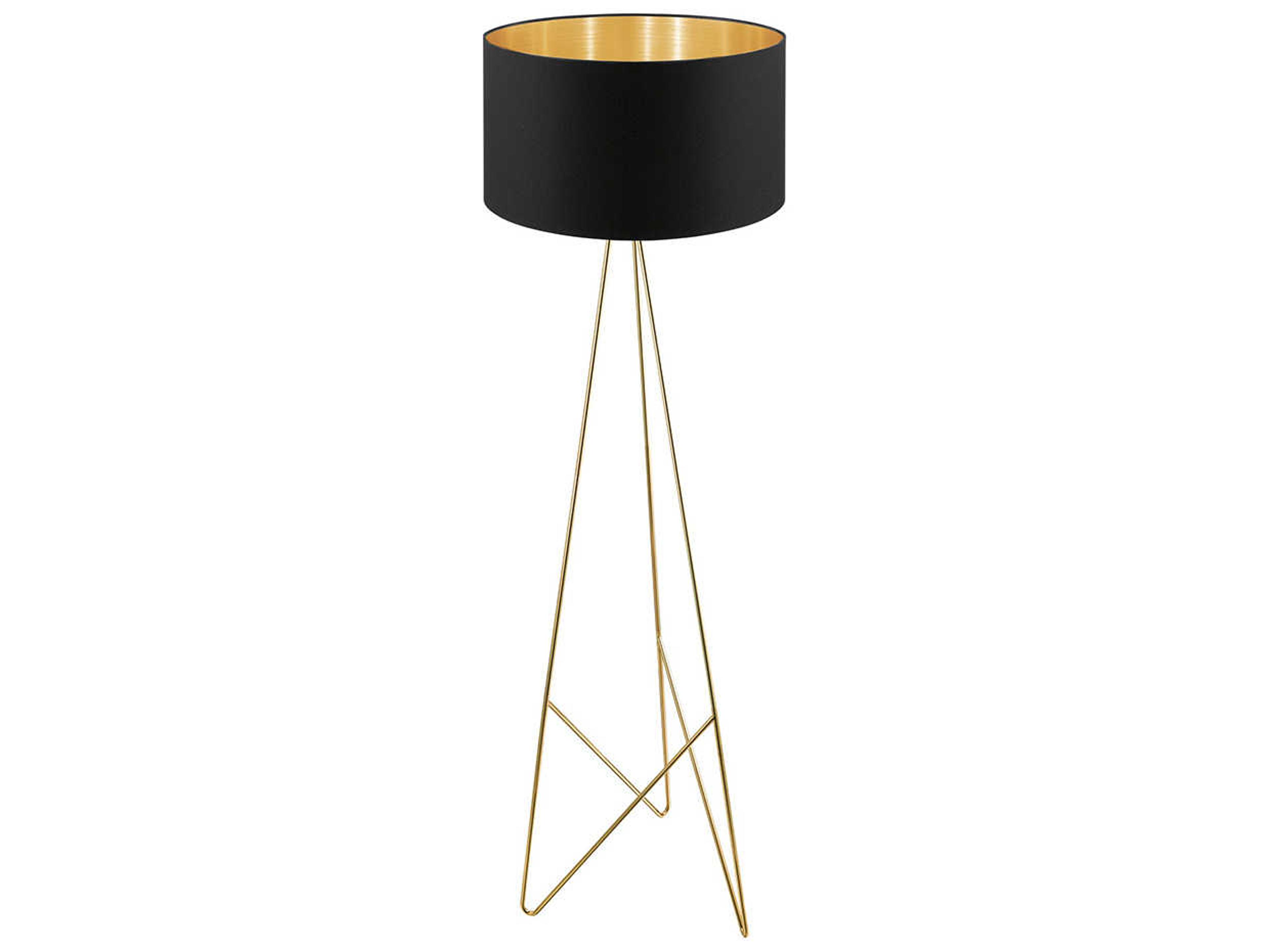 Eglo Camporale Gold Black Exterior Interior Fabric Floor Lamp