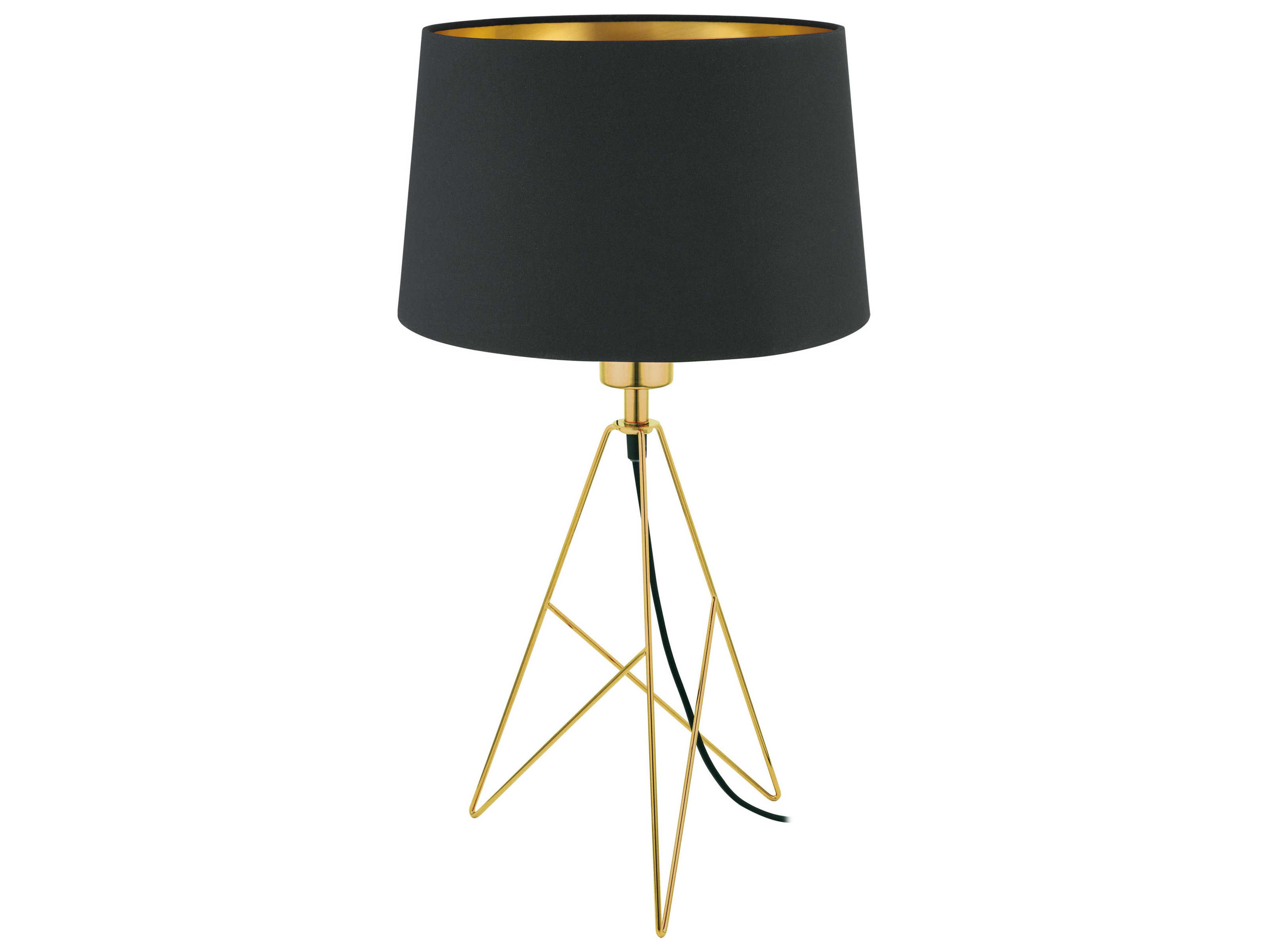 Eglo Camporale Gold Black Exterior Interior Fabric Table Lamp