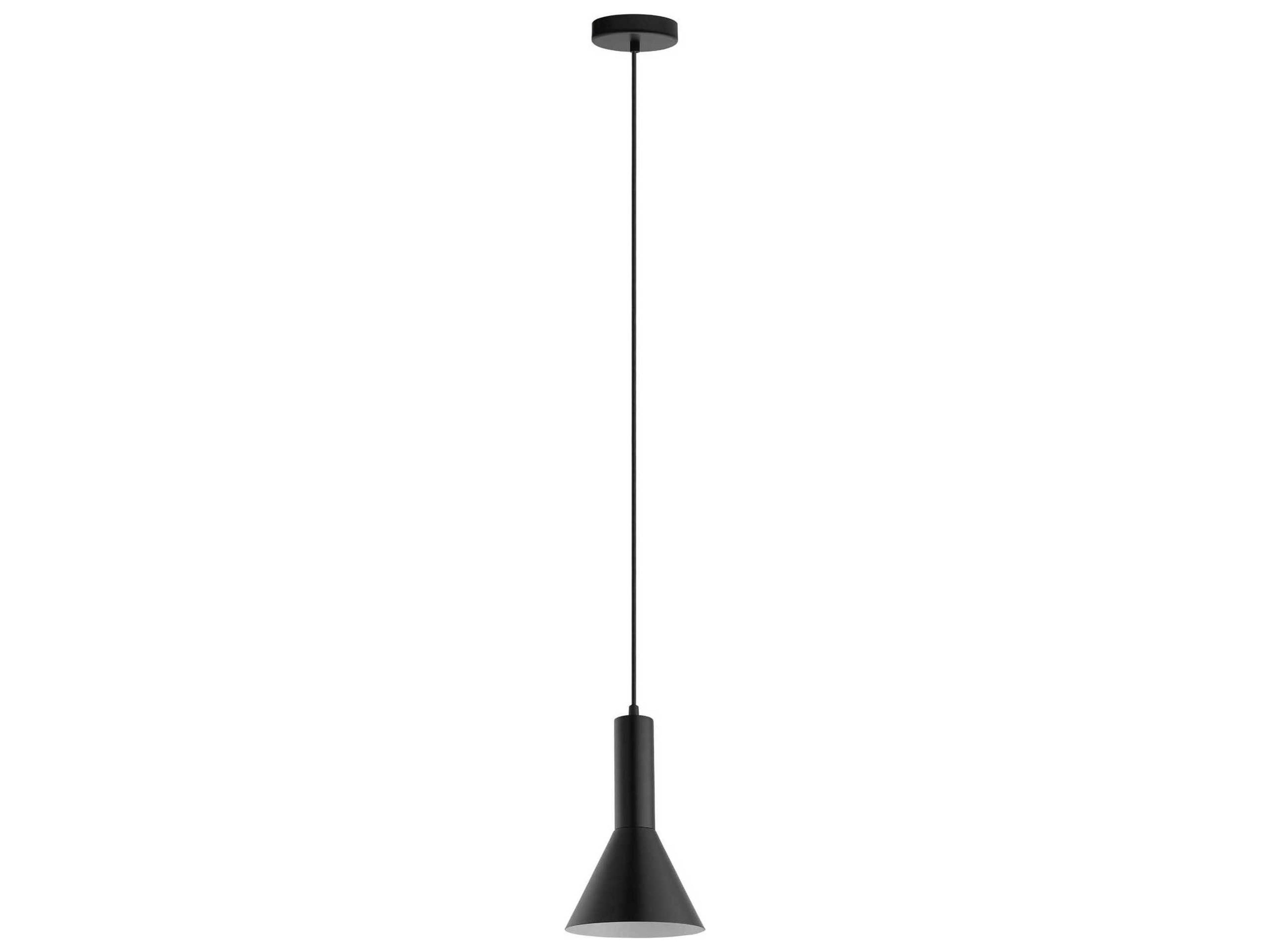 Eglo Canalello 1-Light Matte Black White Mini Pendant