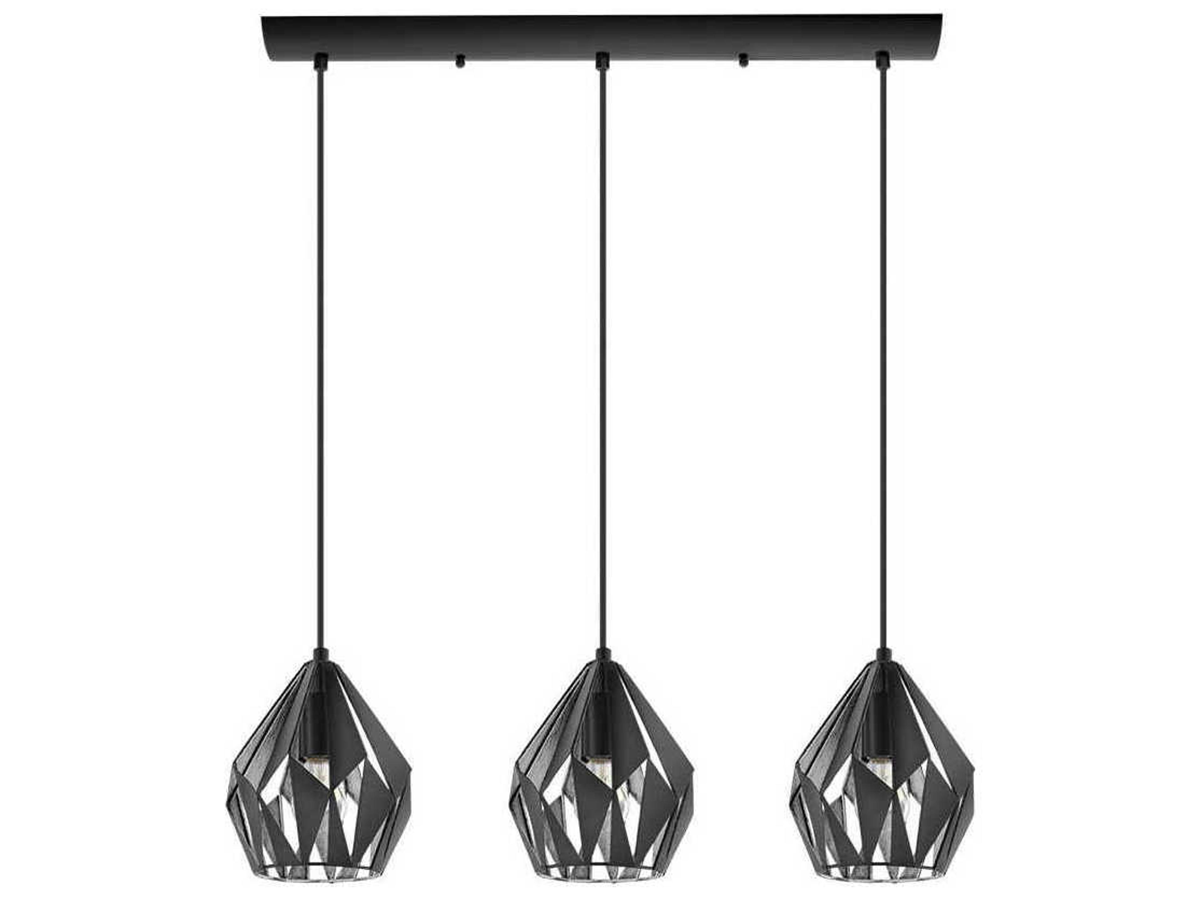 Eglo Carlton 3-Light Black Geometric Island Pendant