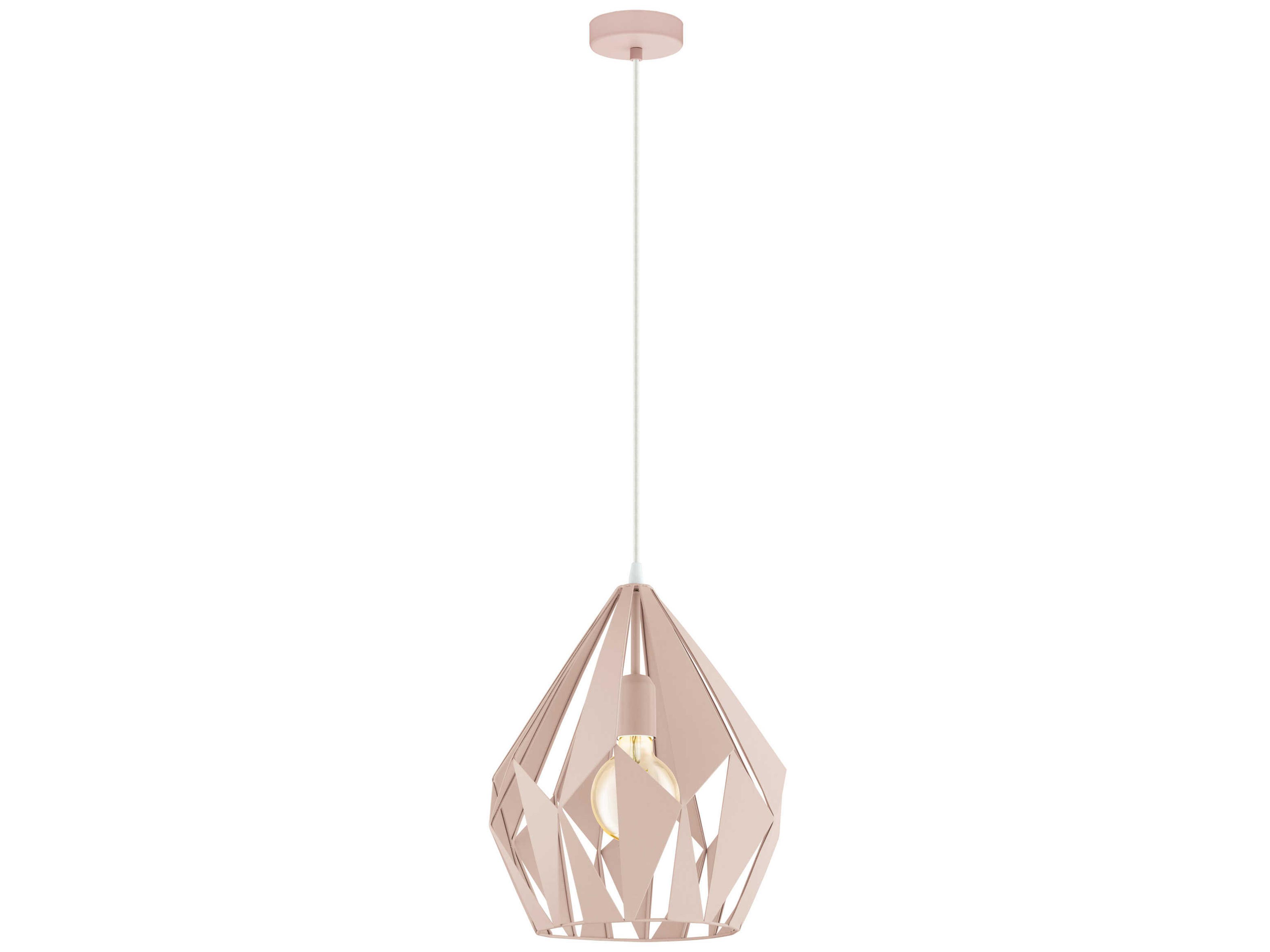Eglo Carlton 1-Light Apricot Pink Geometric Mini Pendant