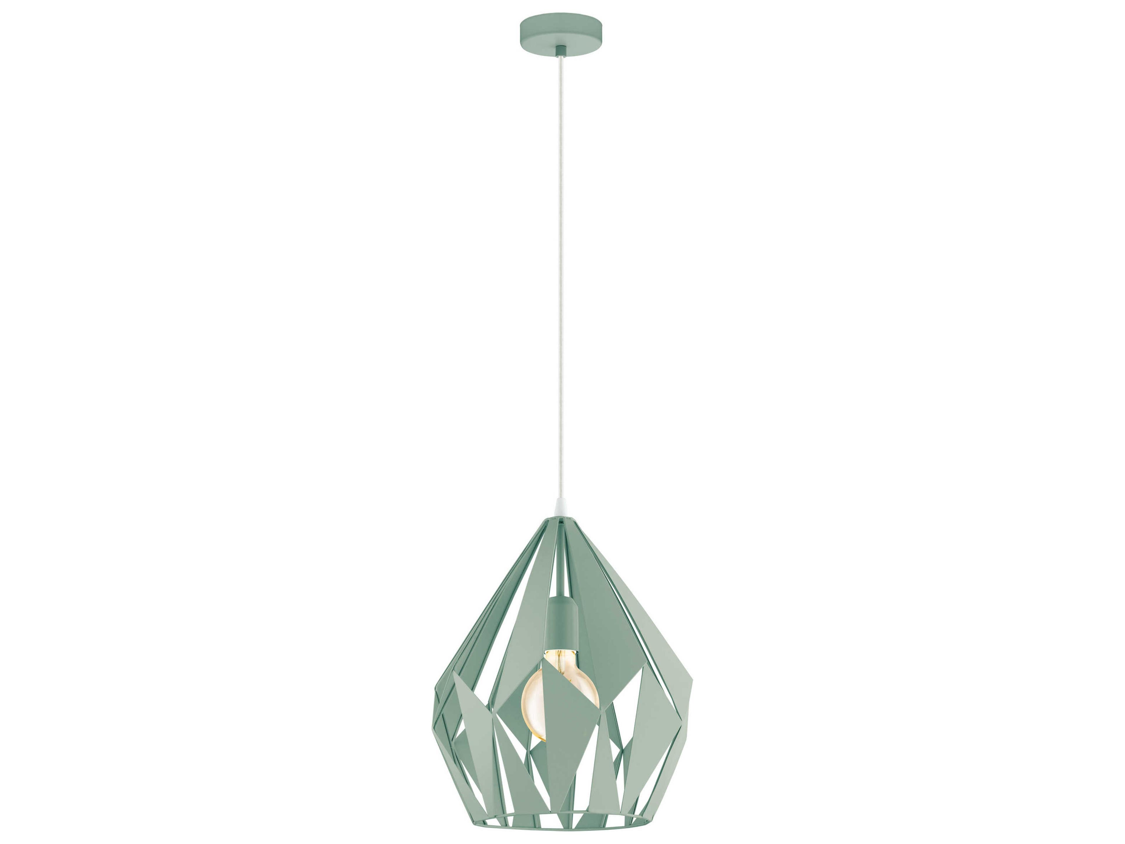 Eglo Carlton 1-Light Pastel Green Geometric Mini Pendant