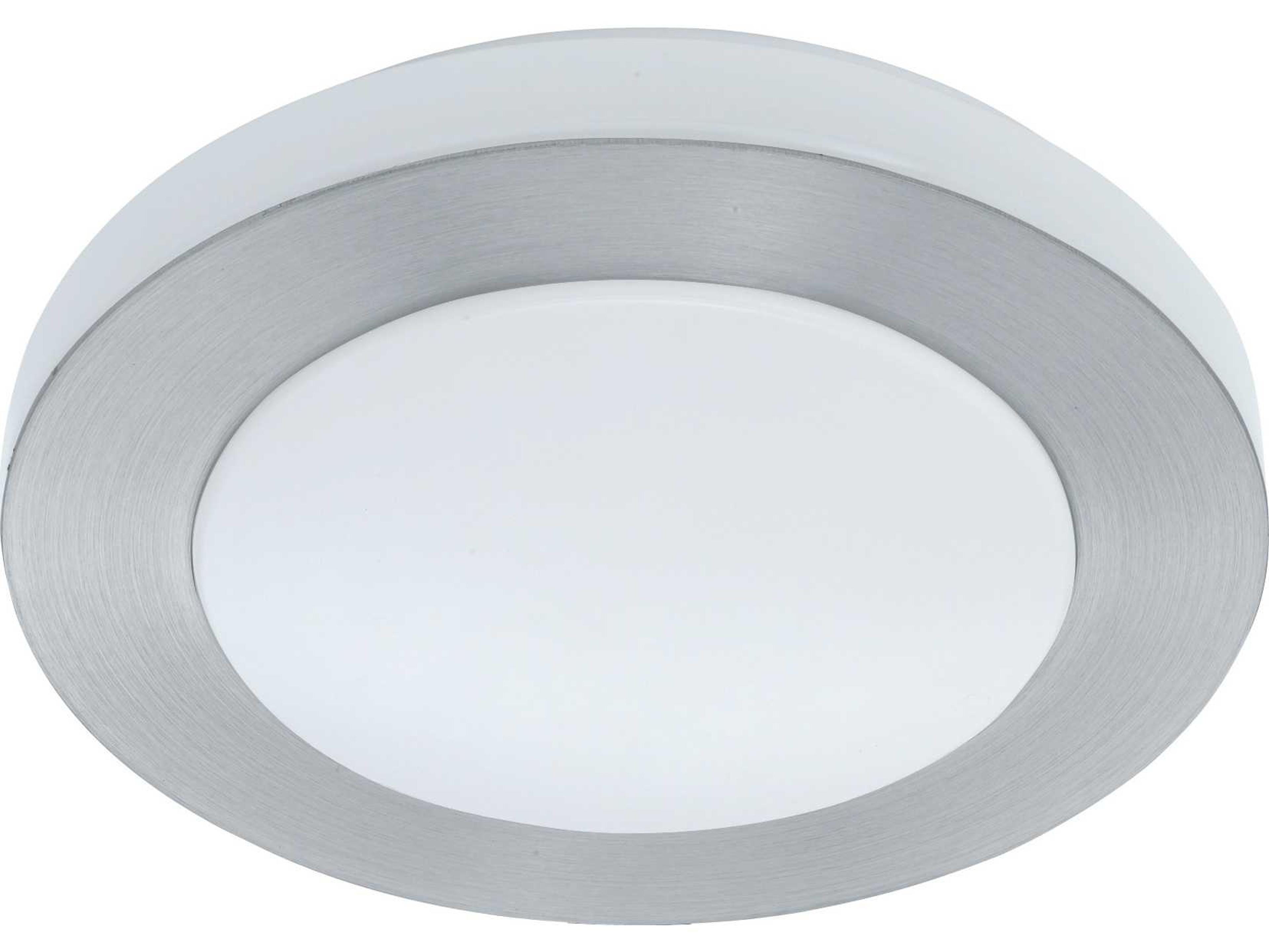Eglo Carpi 1-Light Brushed Aluminum Silver Round Flush Mount