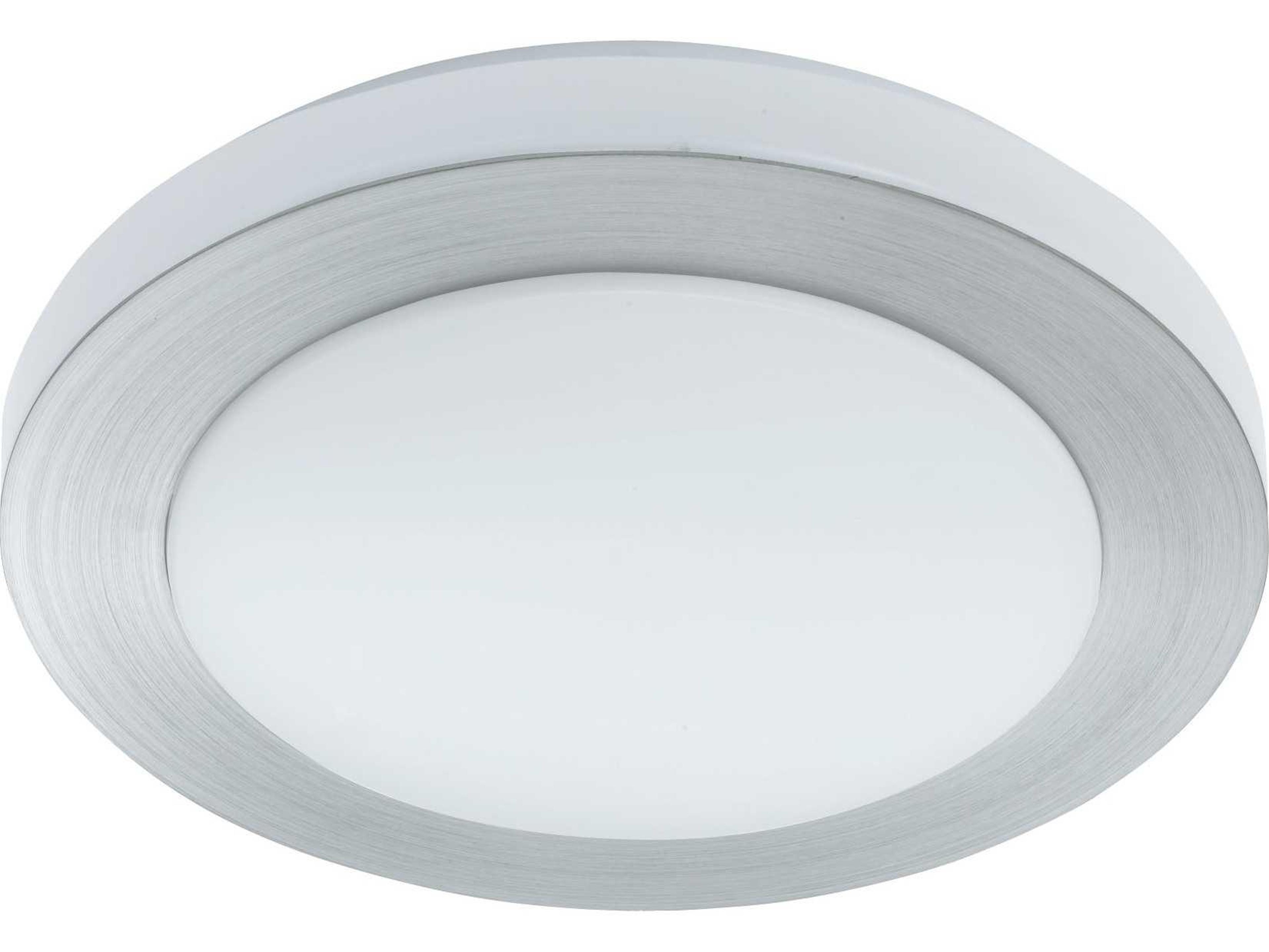 Eglo Carpi 1-Light Brushed Aluminum Silver Round Flush Mount