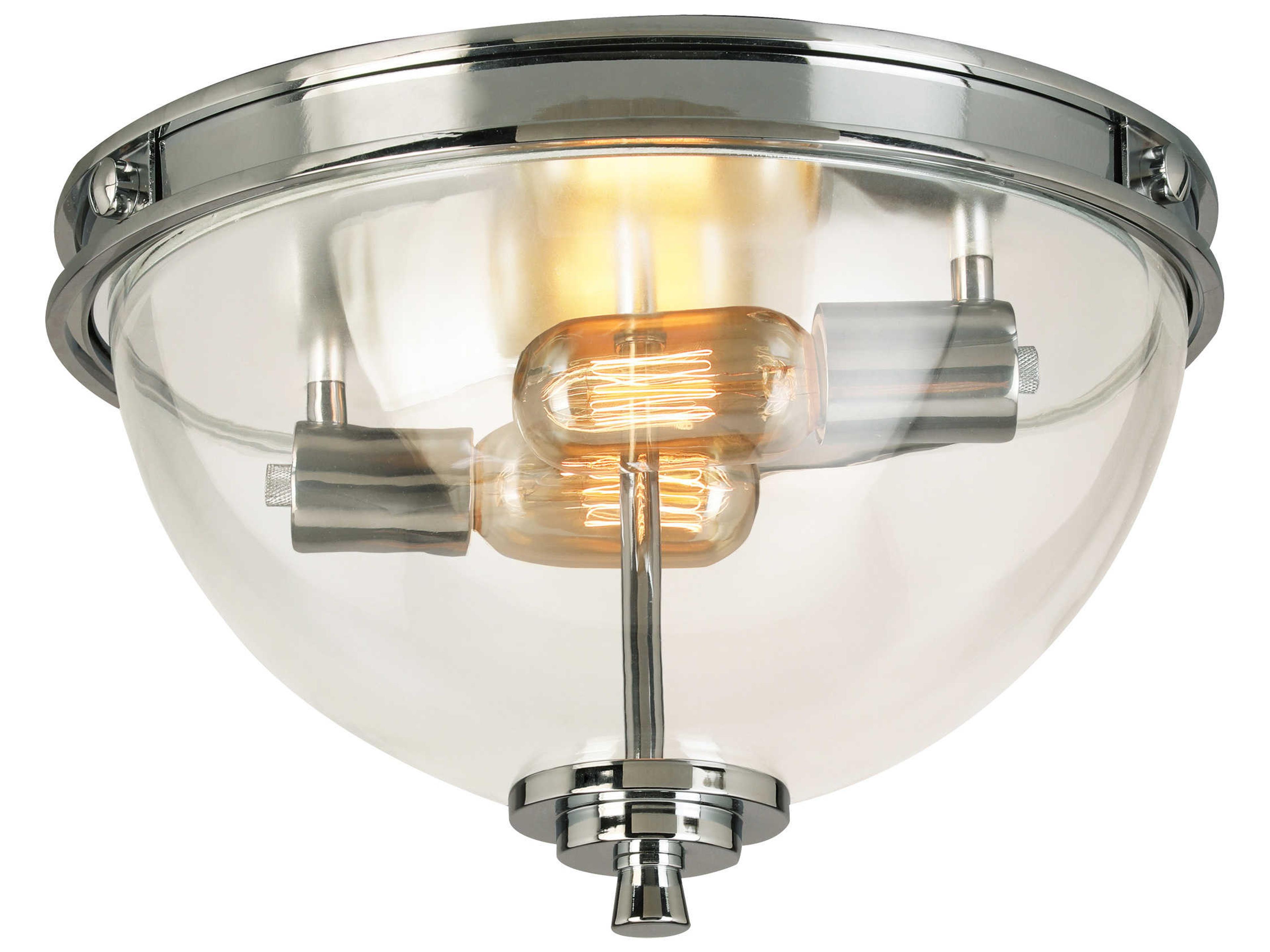 Eglo Cecillia 3-Light Chrome Bowl Flush Mount