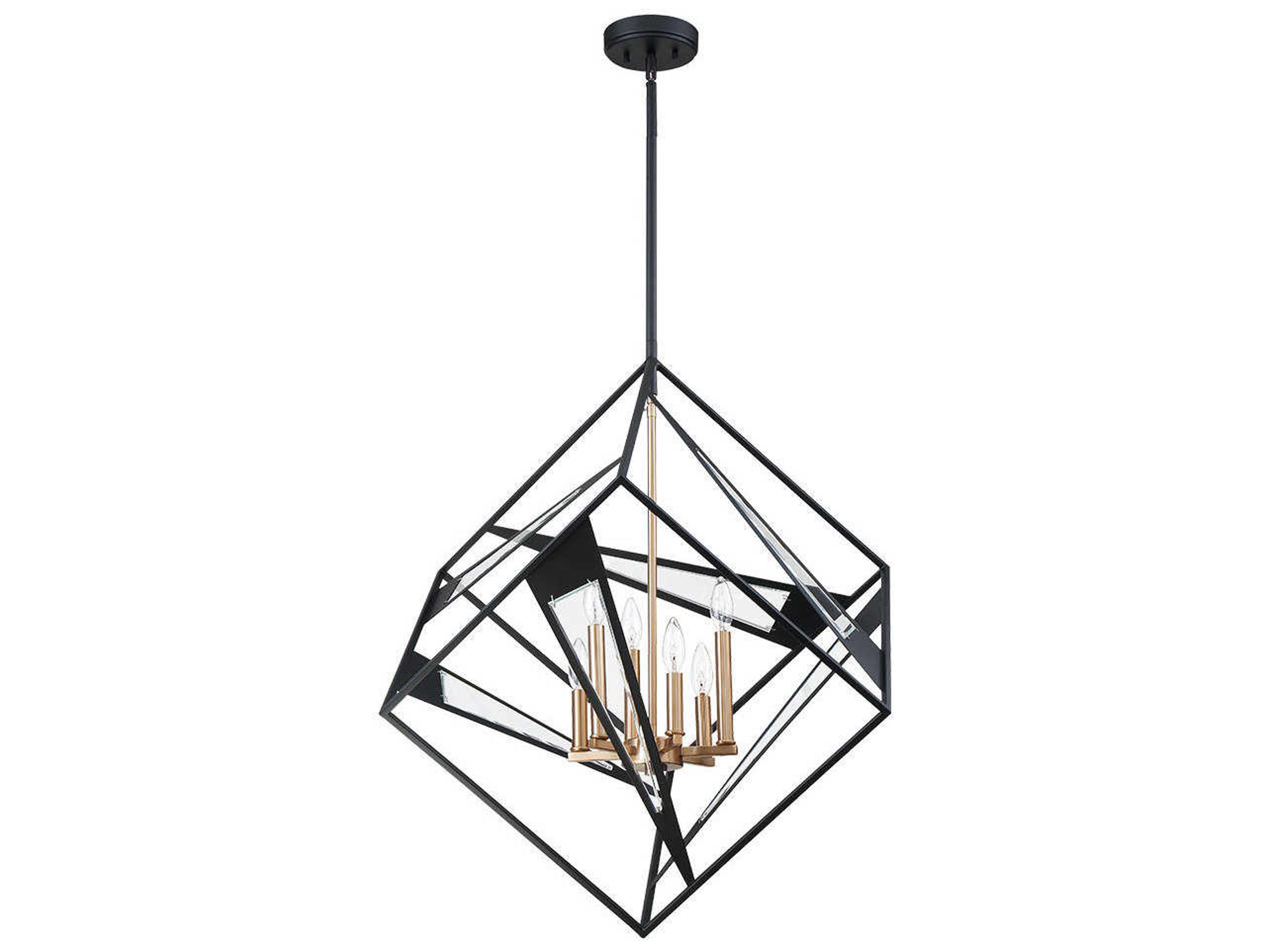 Eglo Corrietes 6-Light Matte Black Geometric Pendant