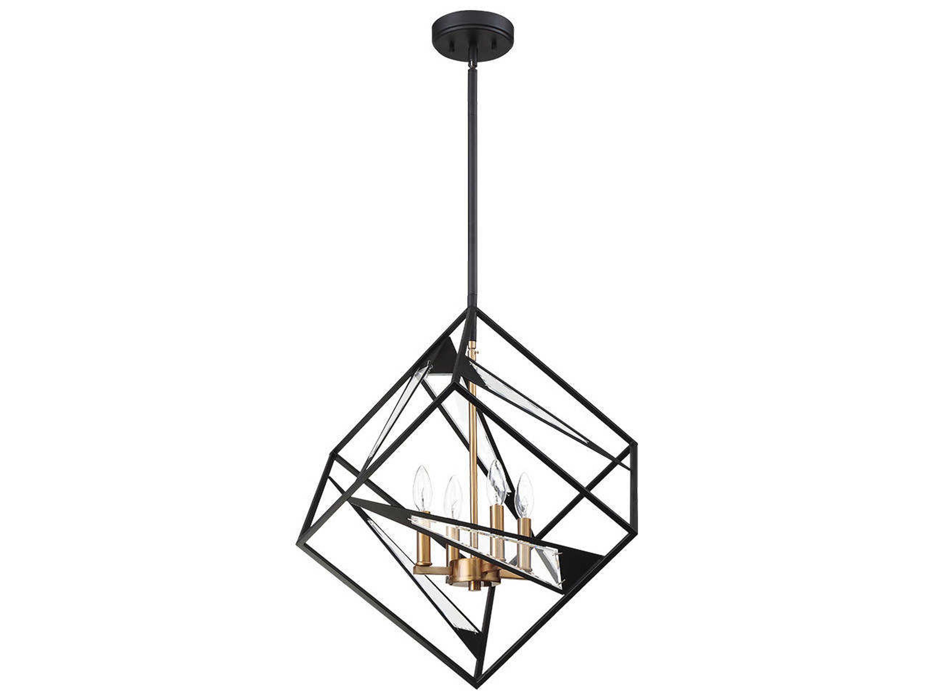 Eglo Corrietes 4-Light Matte Black Geometric Pendant