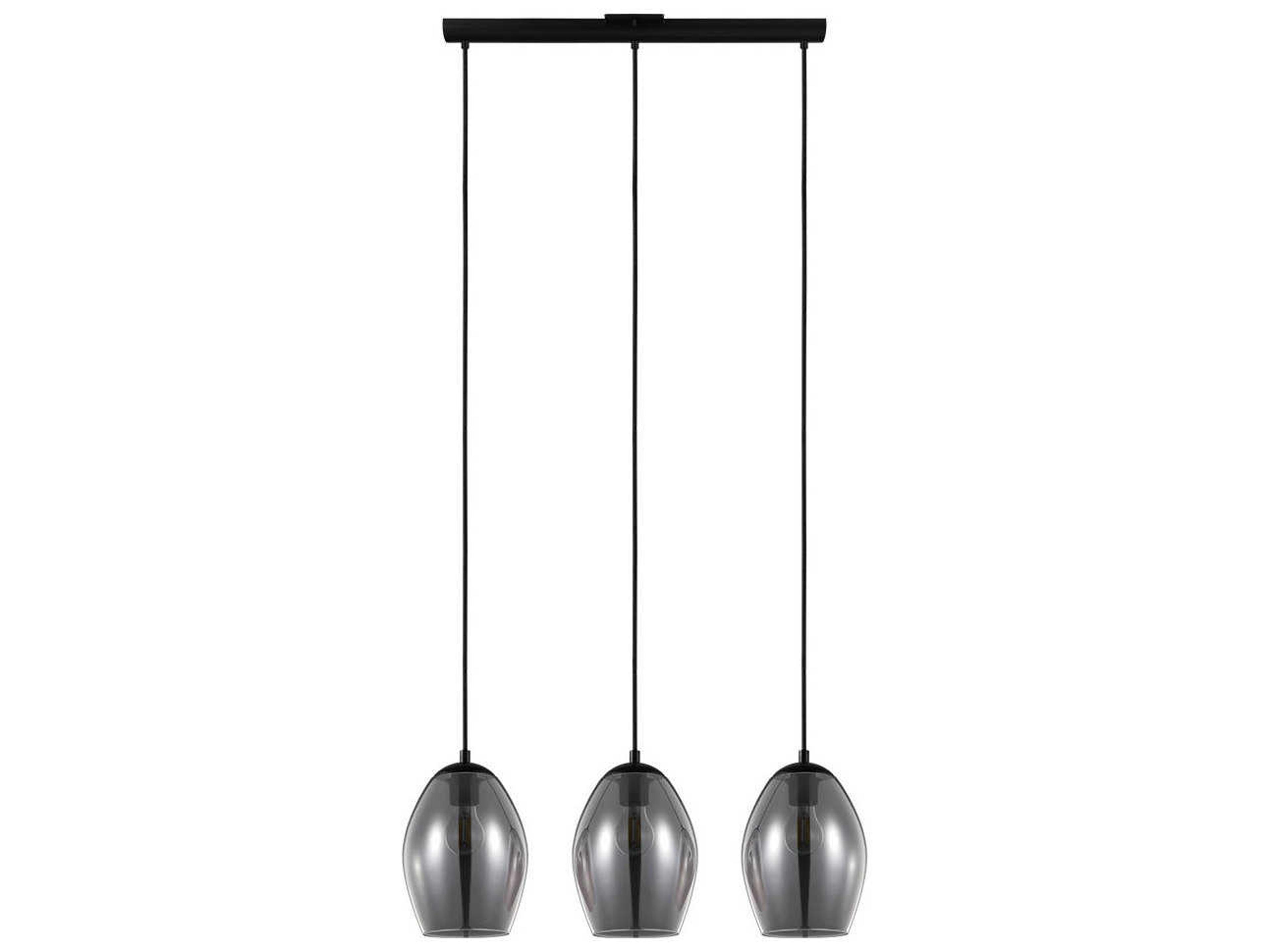 Eglo Estanys 3-Light Matte Black Bell Island Pendant