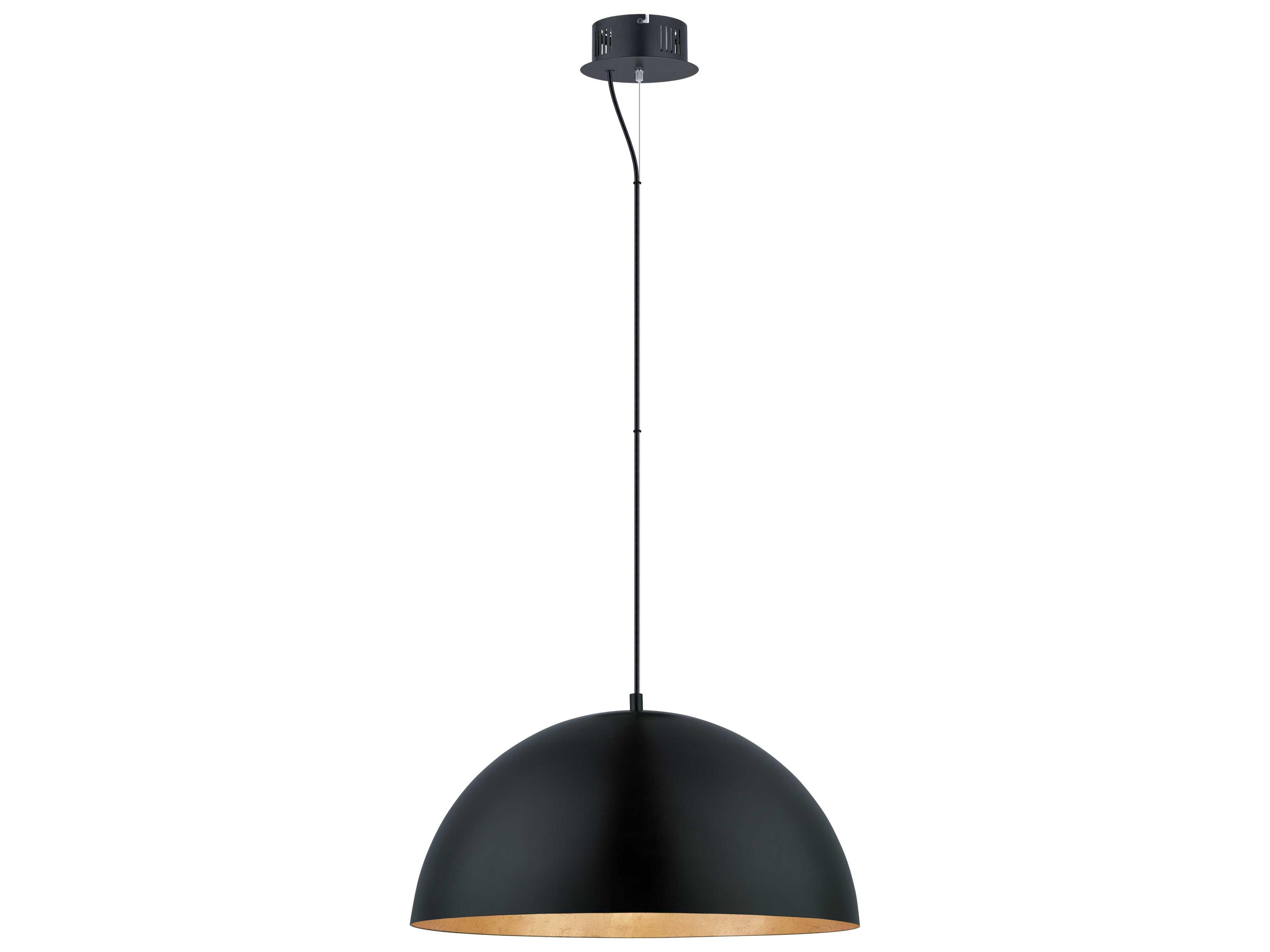 Eglo Gaetano 1-Light Black Gold Dome Pendant
