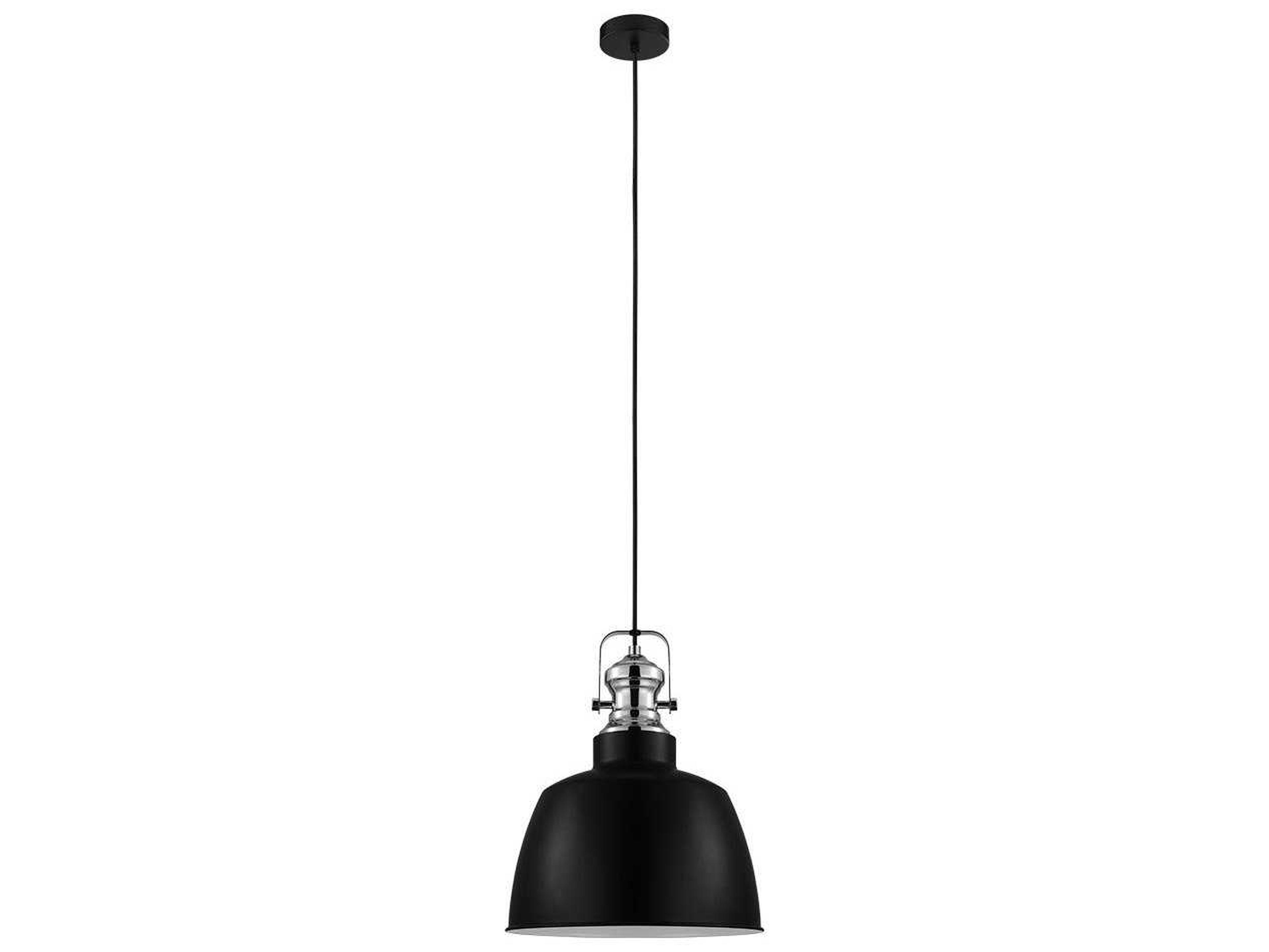 Eglo Gilwell 1-Light Matte Black Dome Pendant