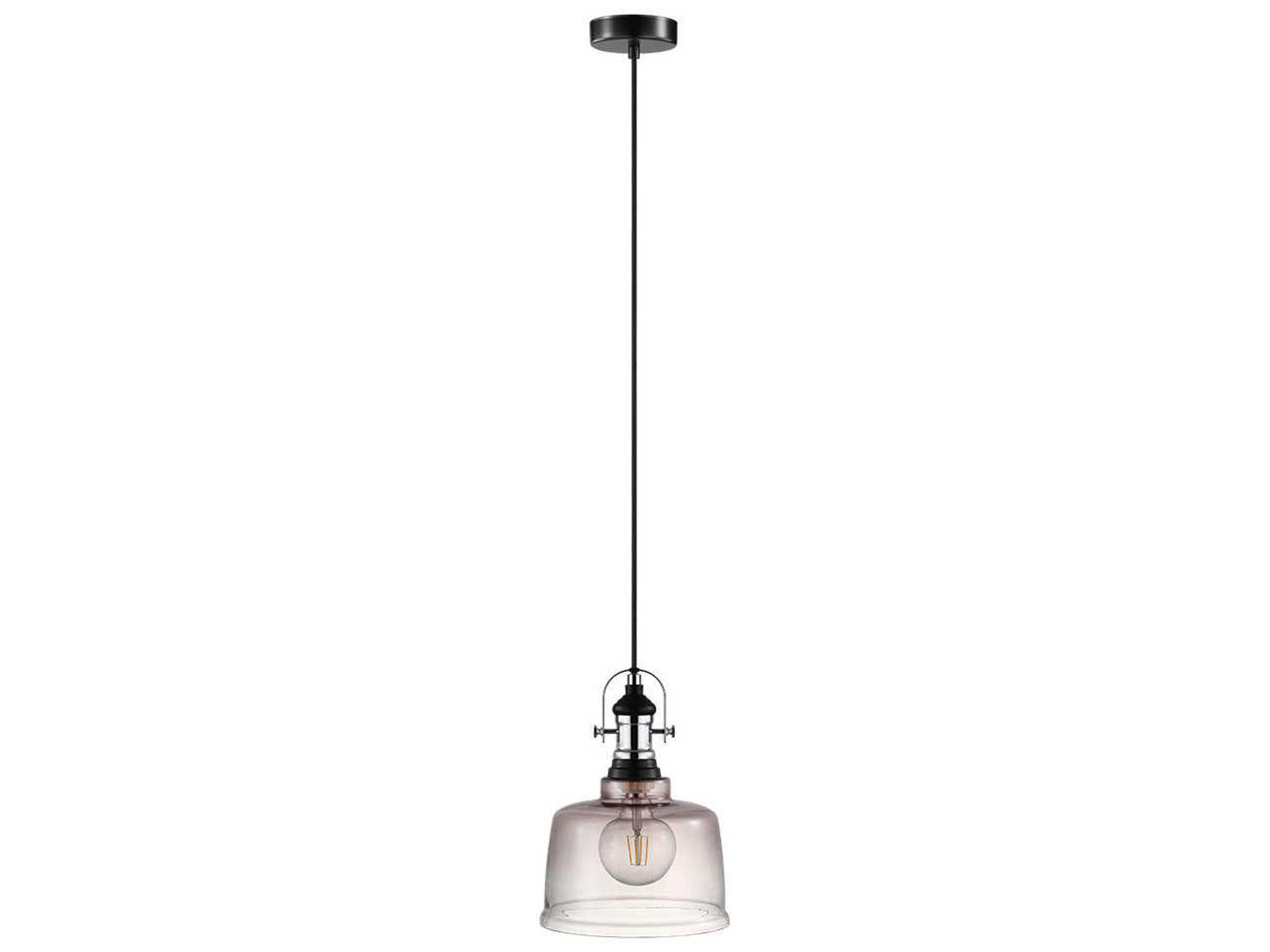 Eglo Gilwell 1-Light Matte Black Chrome Dome Pendant