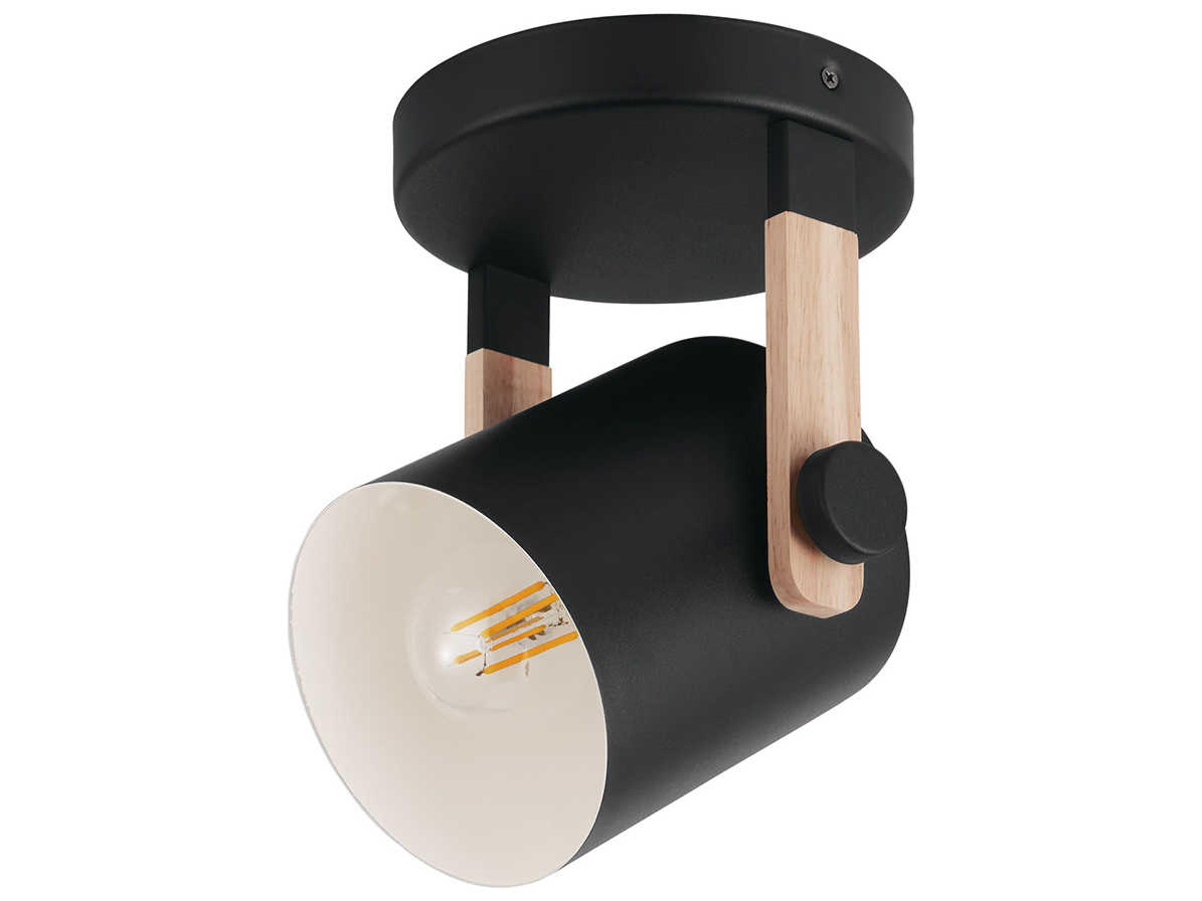 Eglo Hornwood 1-Light Black Drum Semi Flush Mount