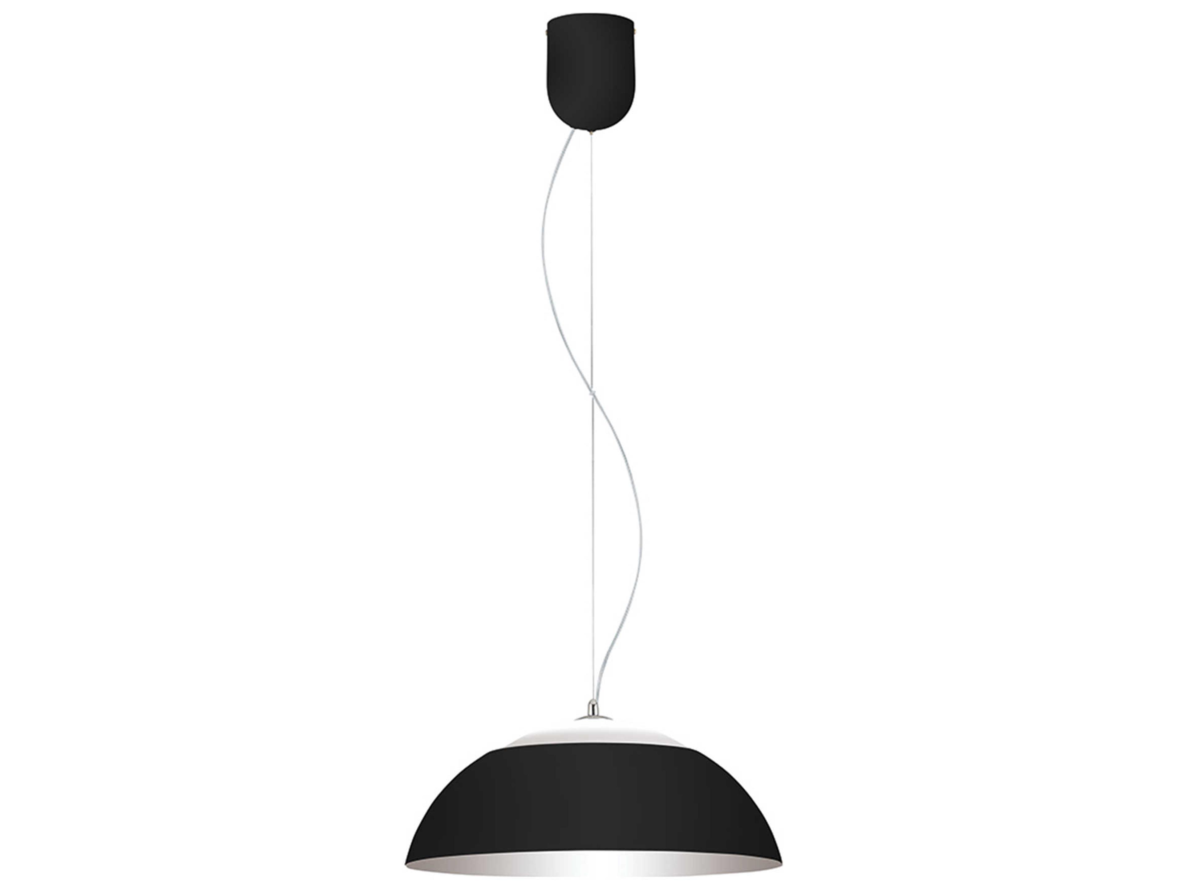 Eglo Marghera 1-Light Black Silver Dome Pendant