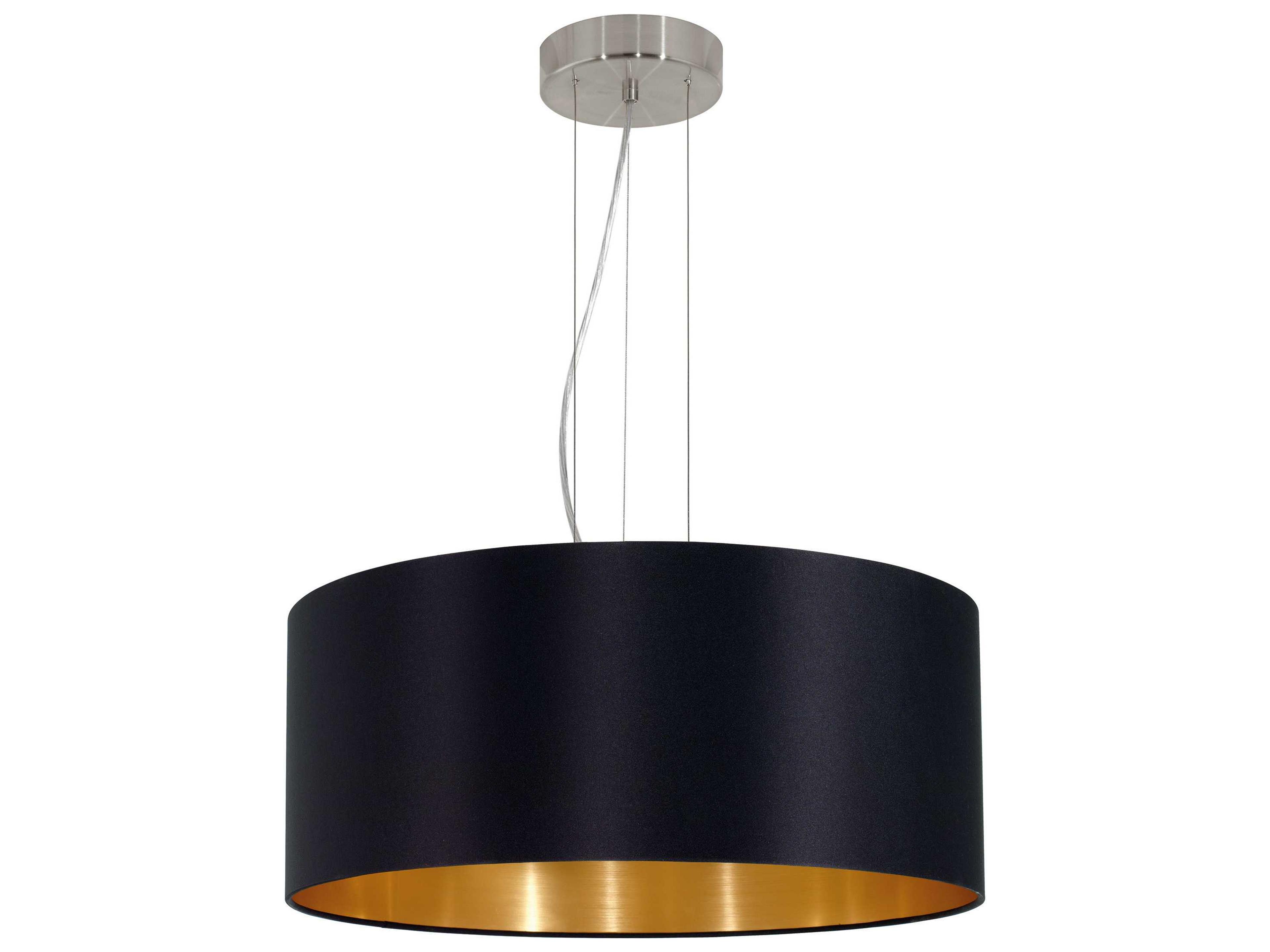 Eglo Maserlo 3-Light Satin Nickel Drum Pendant