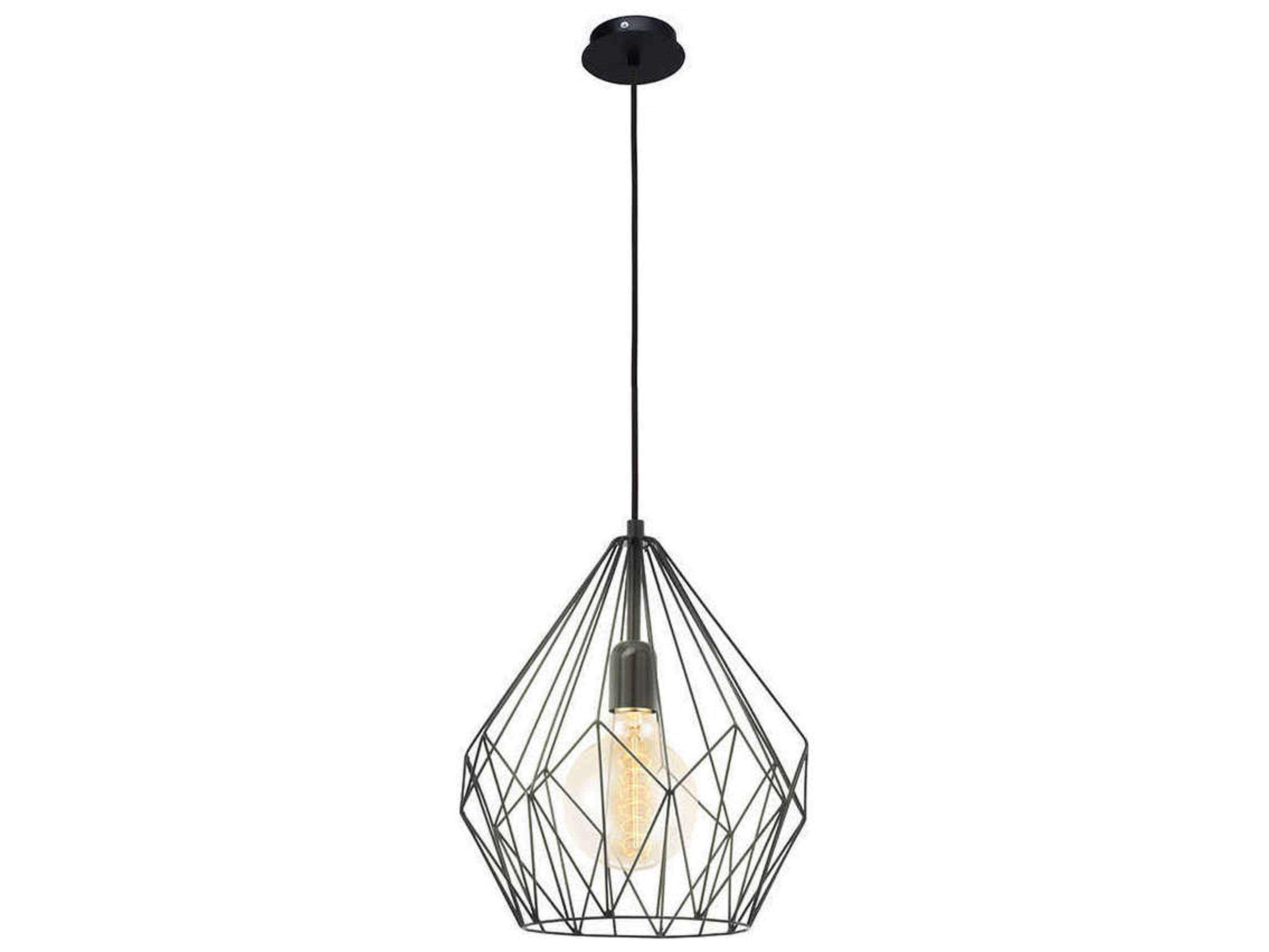 Eglo Carlton 1-Light Matte Black Geometric Mini Pendant