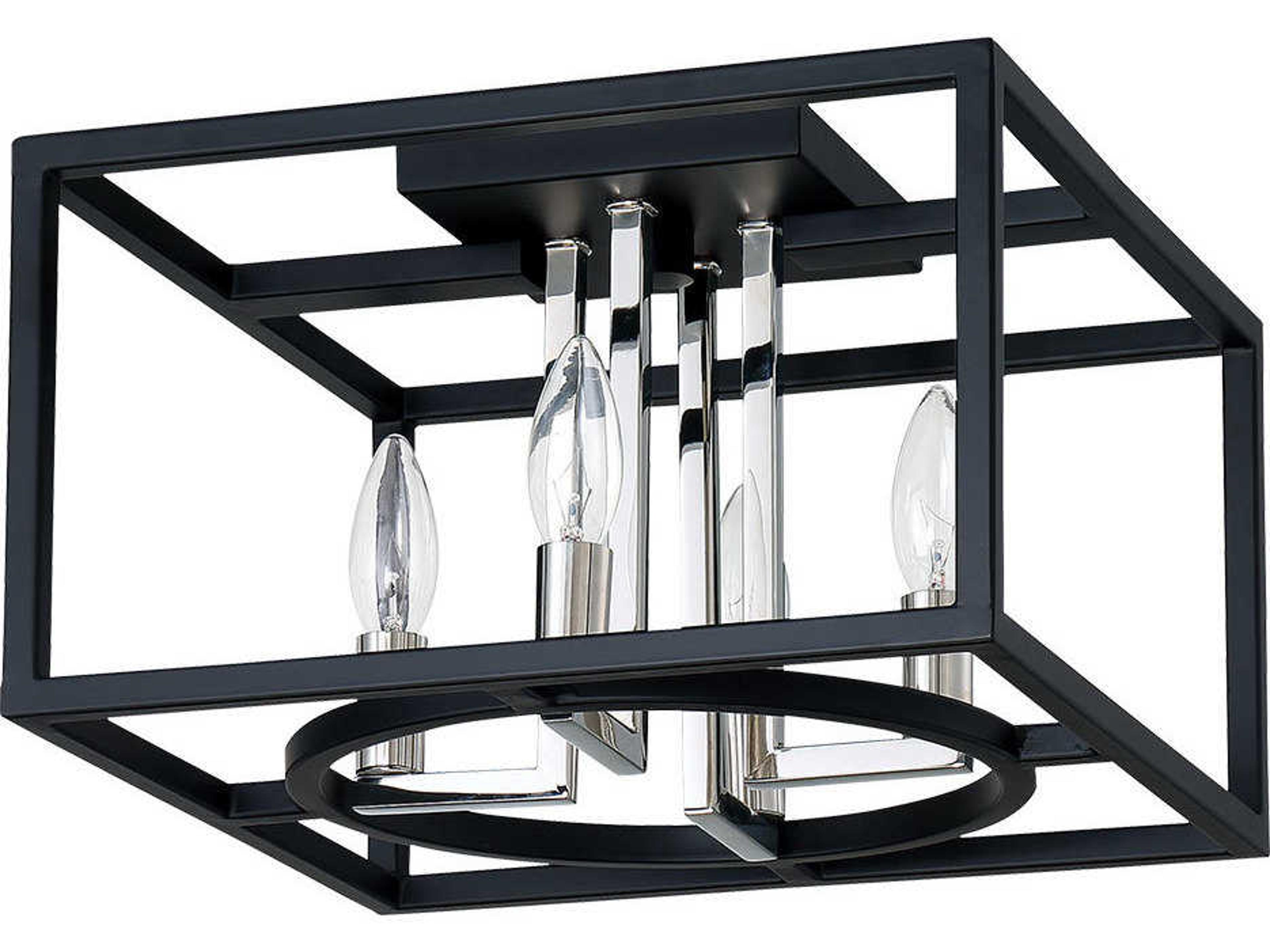 Eglo Mundazo 4-Light Black Chrome Flush Mount