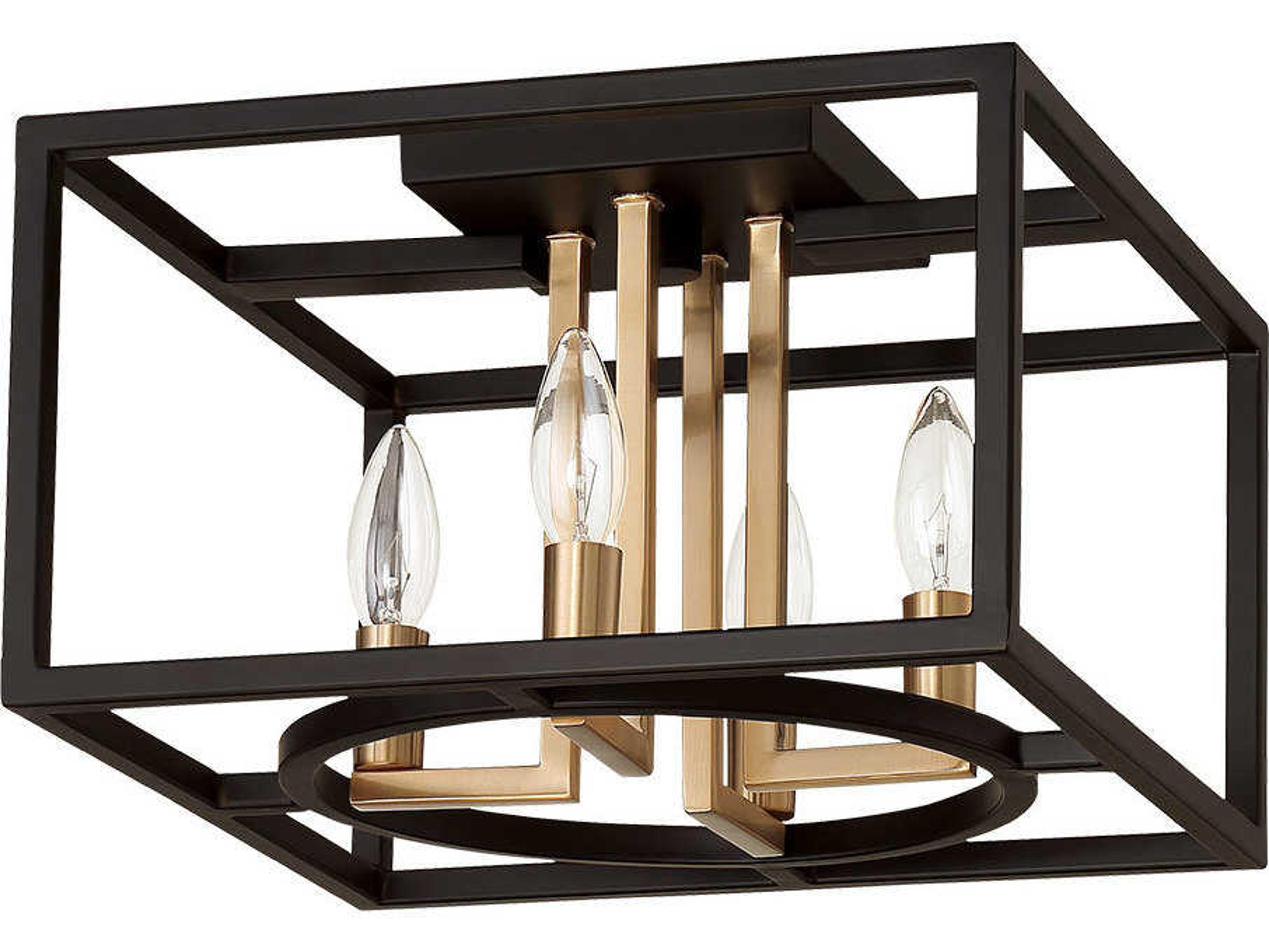 Eglo Mundazo 4-Light Black Brushed Gold Flush Mount