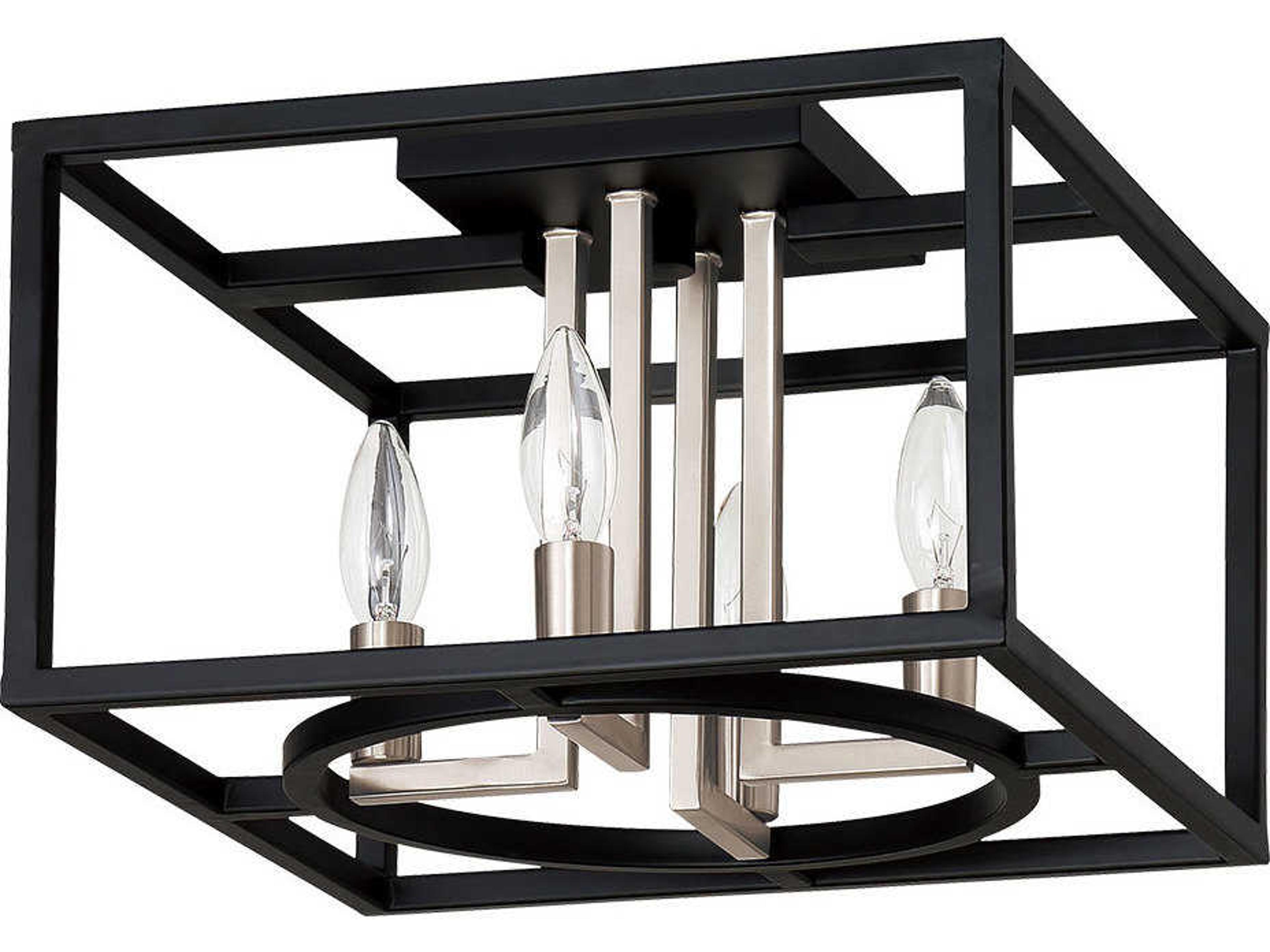 Eglo Mundazo 4-Light Black Brushed Nickel Flush Mount