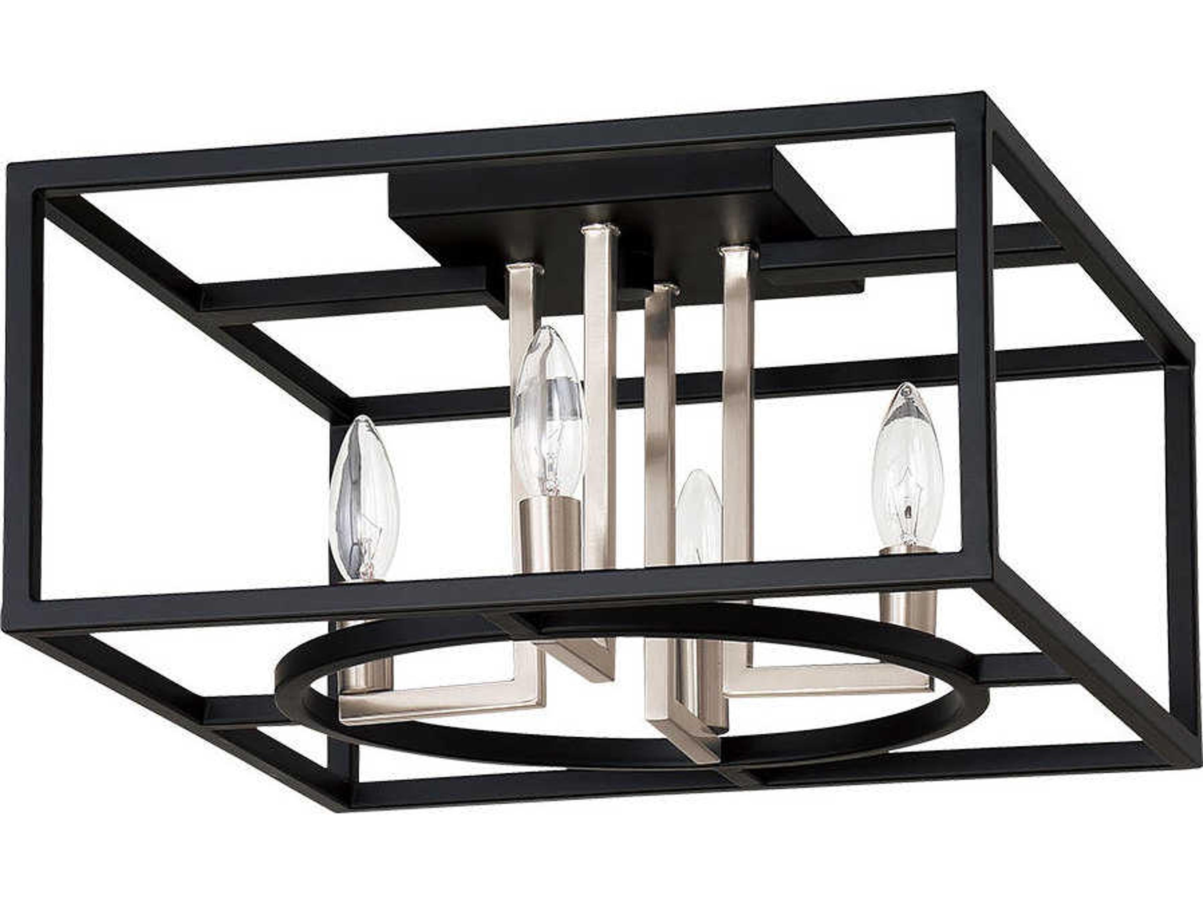 Eglo Mundazo 4-Light Black Brushed Nickel Flush Mount