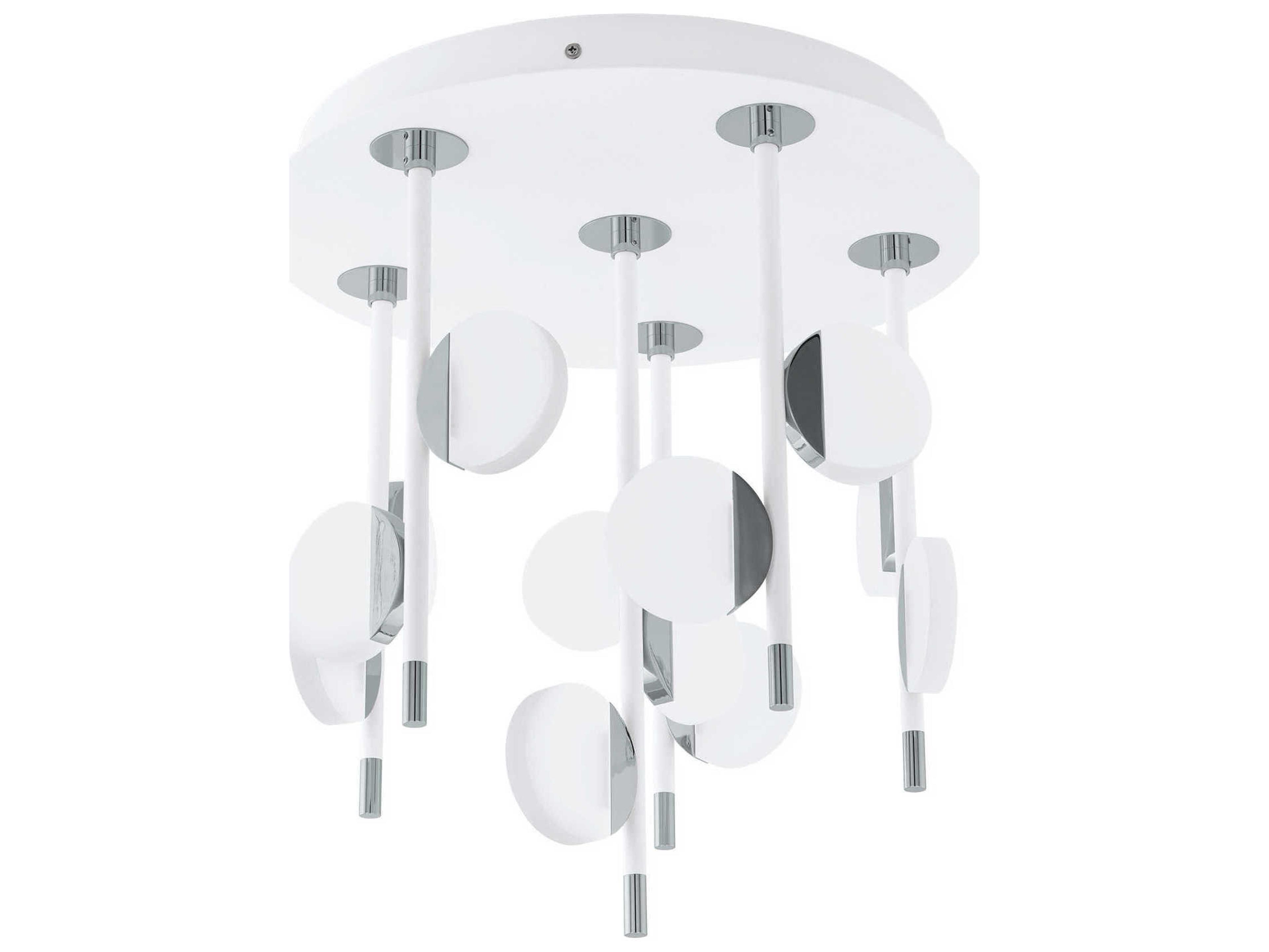 Eglo Olindra 12-Light White Chrome Semi Flush Mount