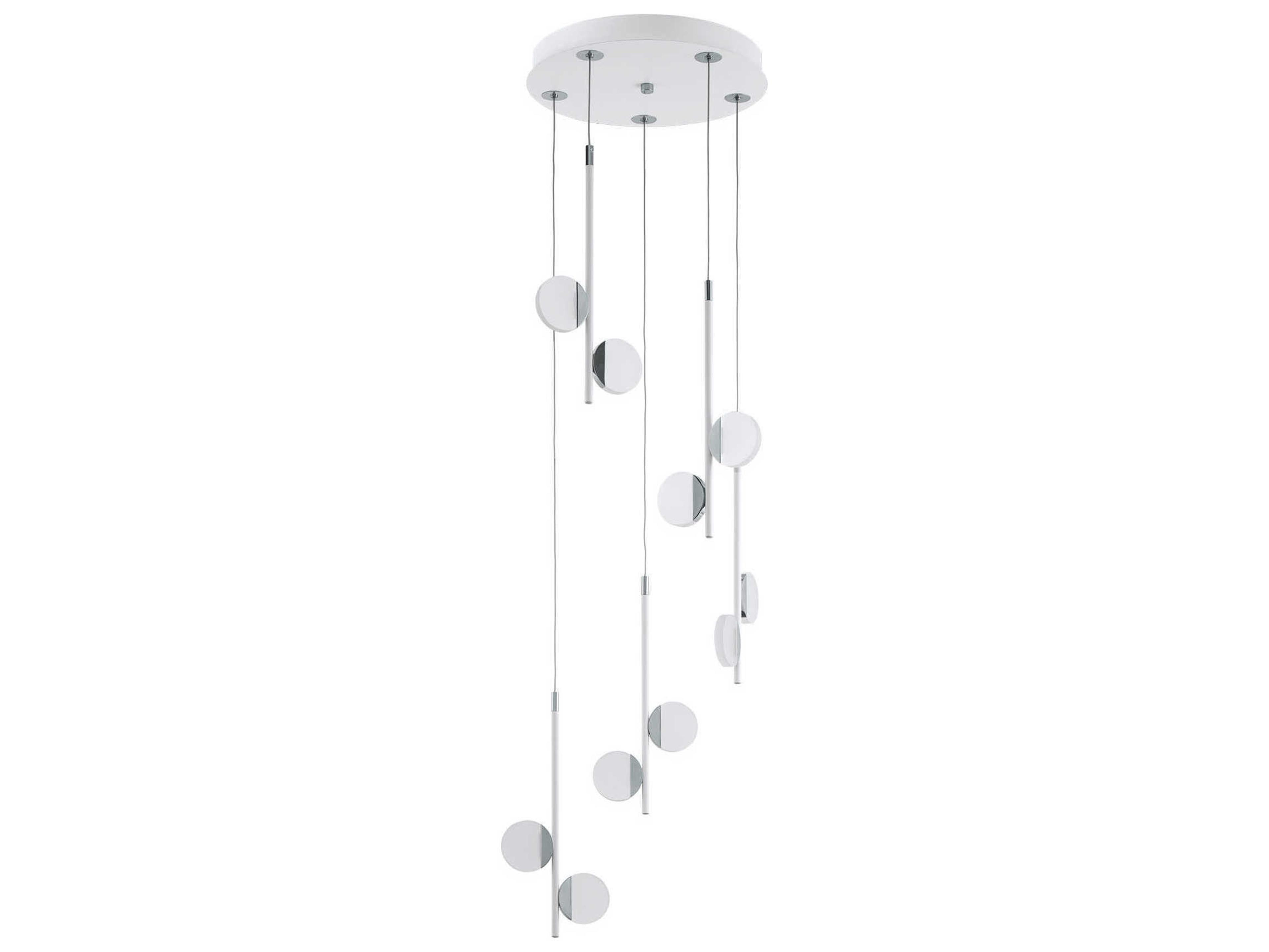 Eglo Olindra 10-Light White Chrome Round Pendant