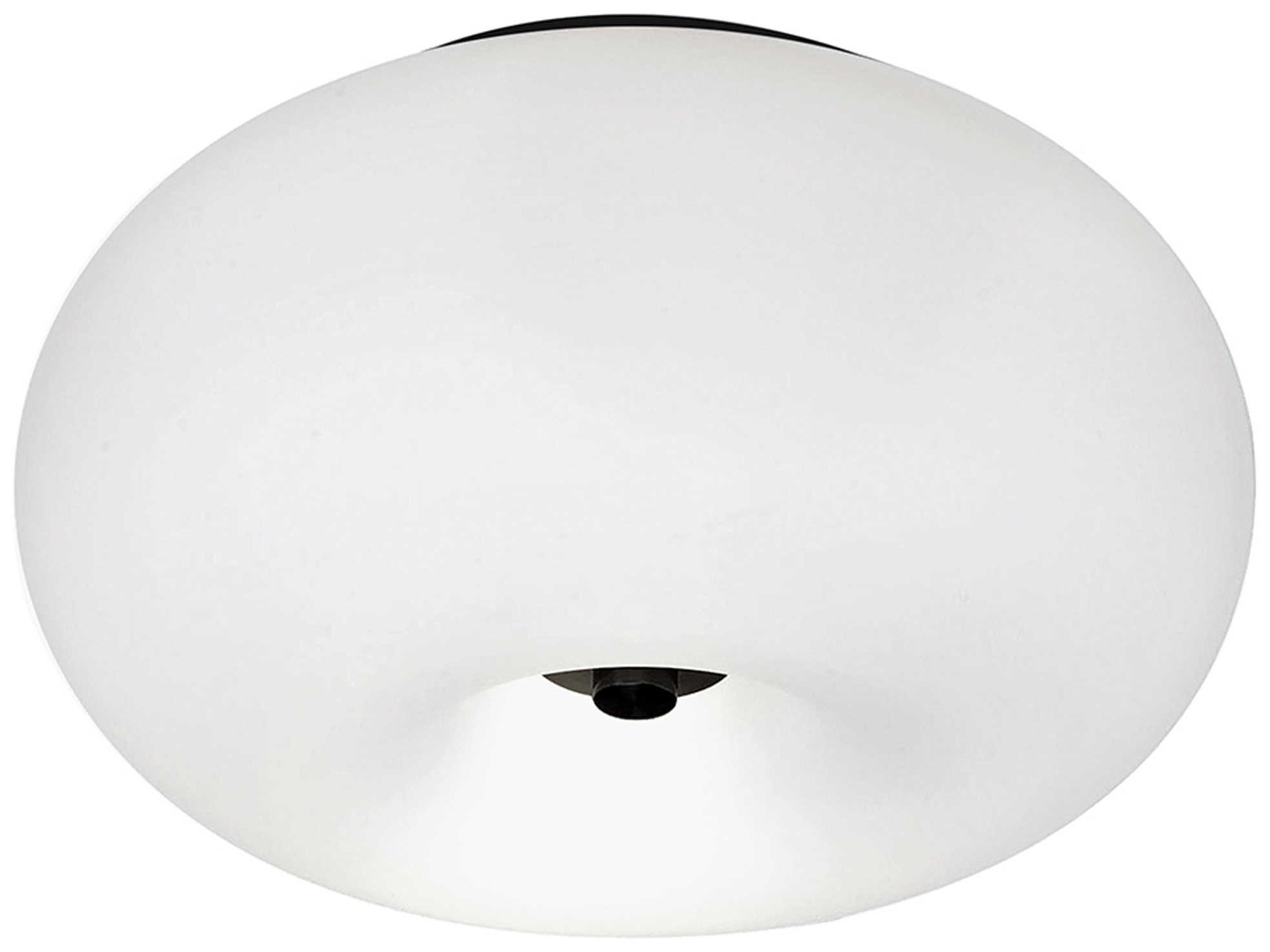Eglo Optica 2-Light Black White Flush Mount