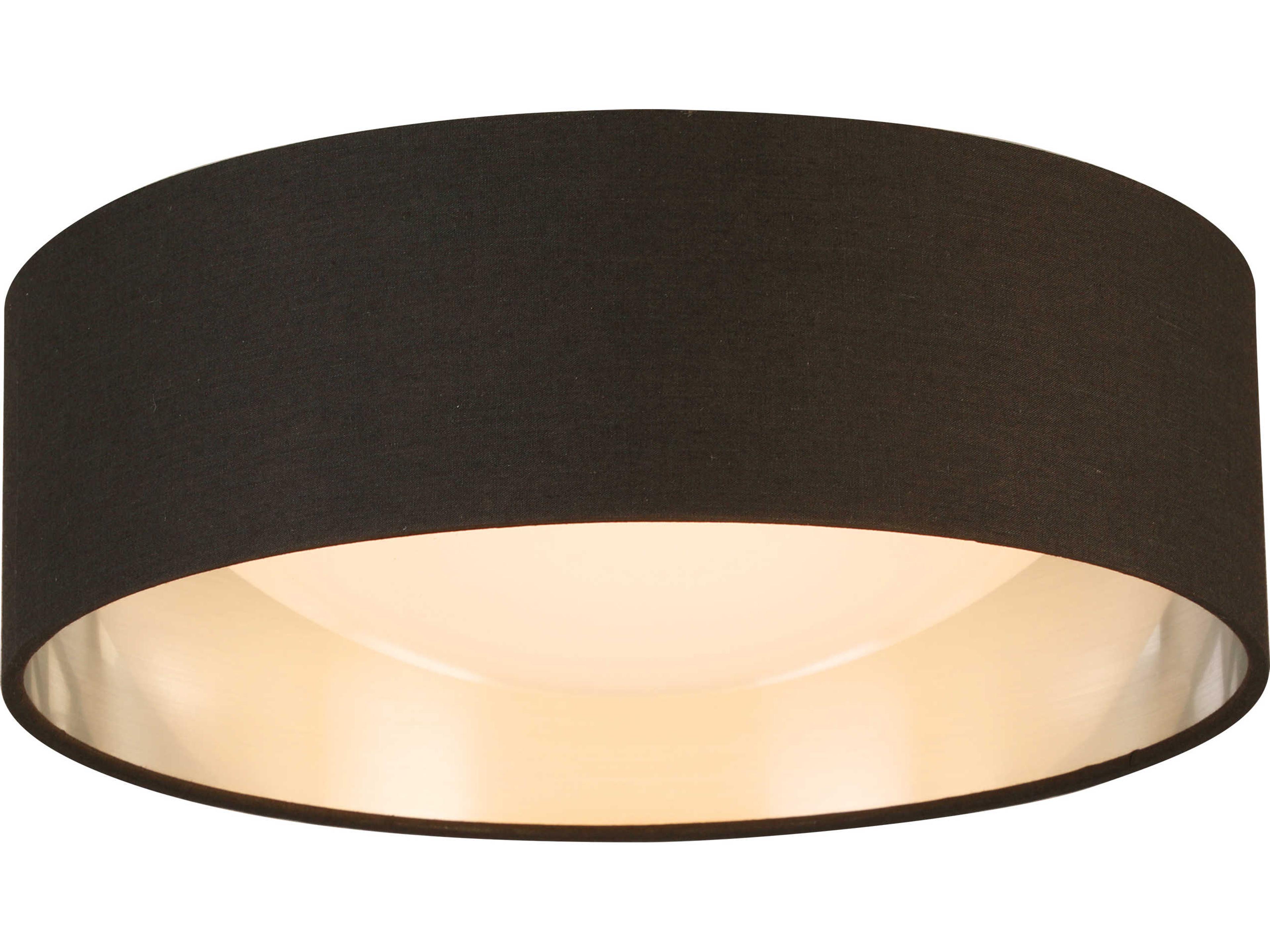 Eglo Orme 1-Light Black Brushed Nickel Drum Flush Mount