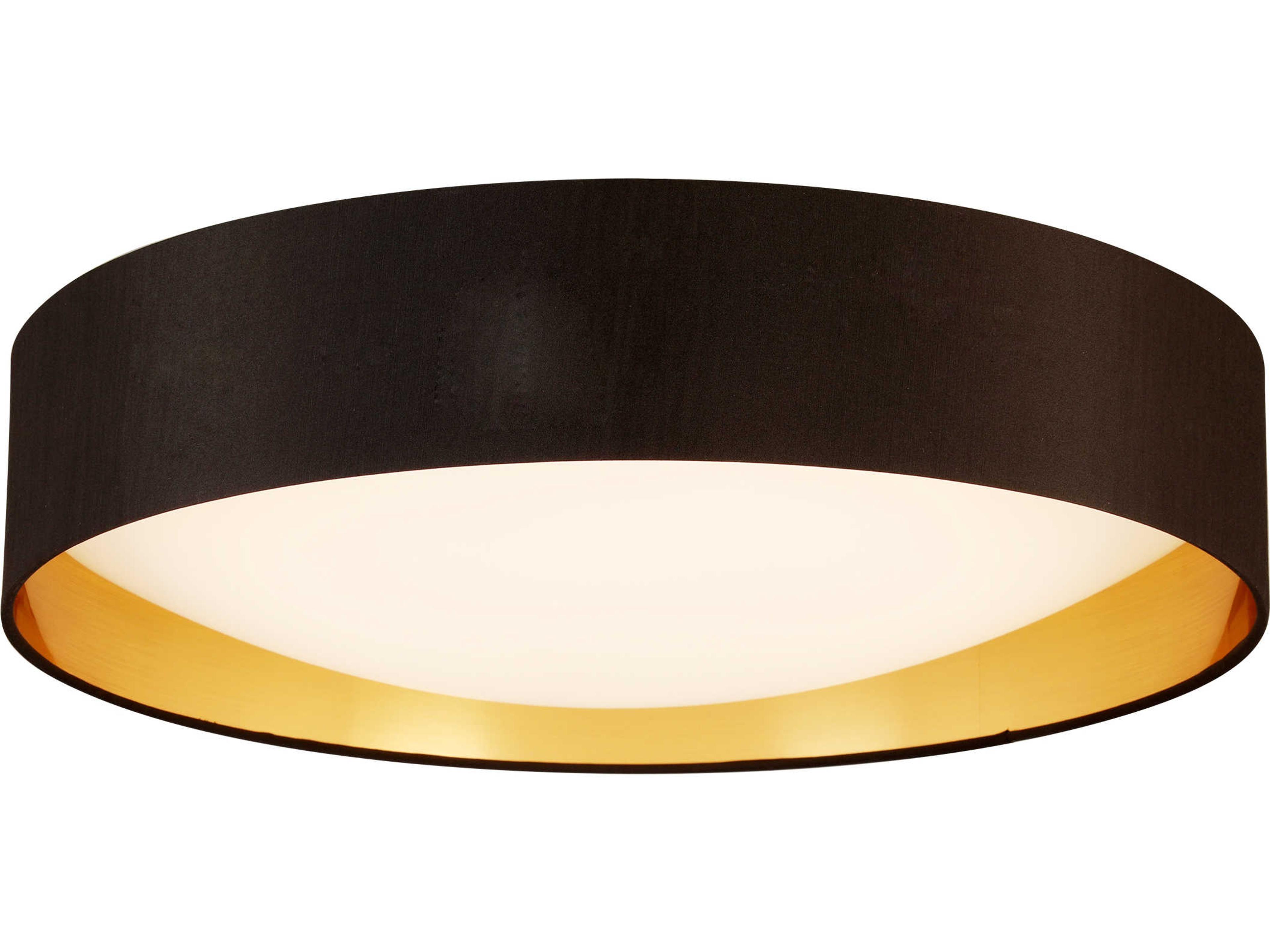 Eglo Orme 1-Light Black Gold Drum Flush Mount