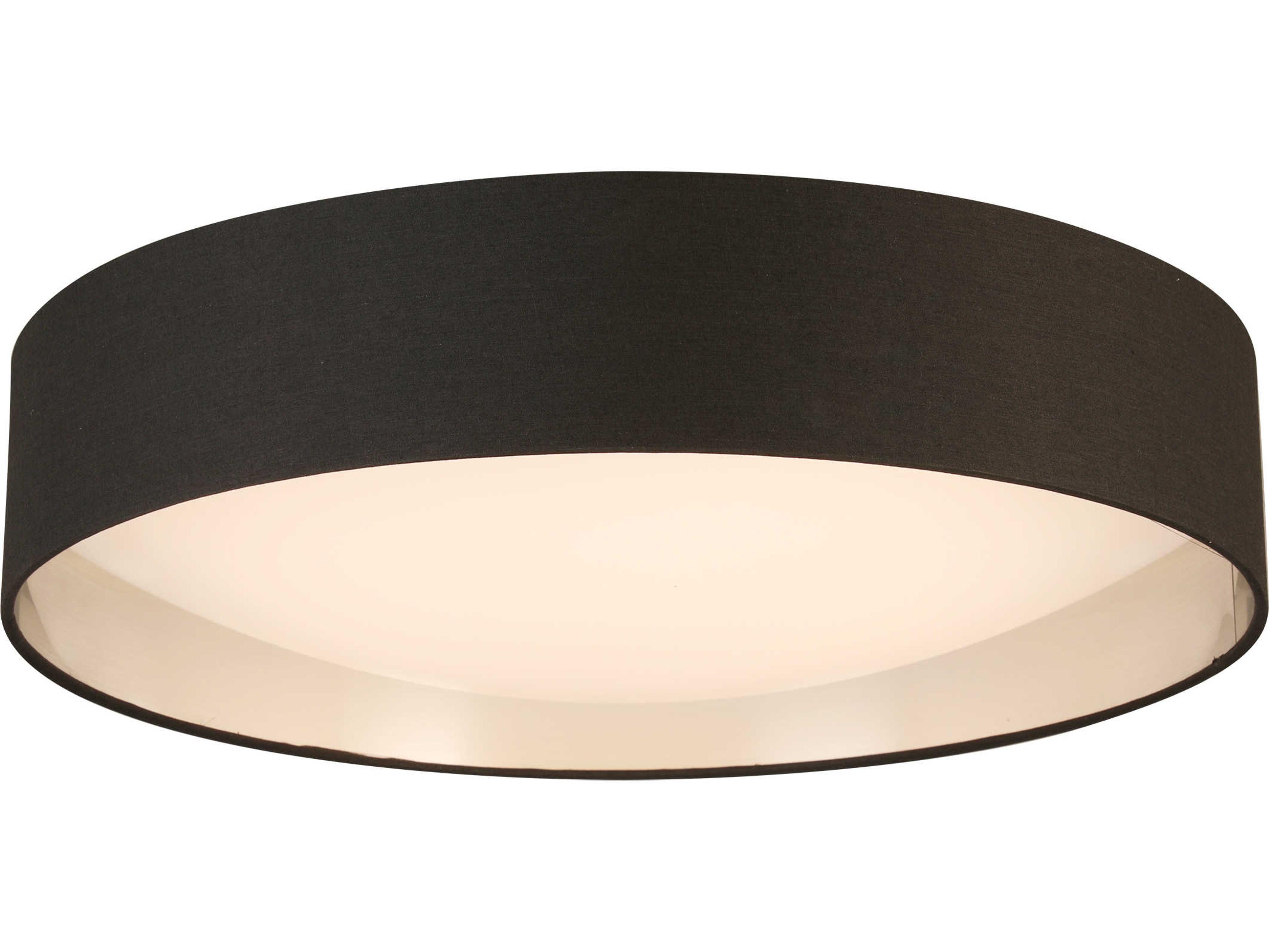 Eglo Orme 1-Light Black Brushed Nickel Drum Flush Mount