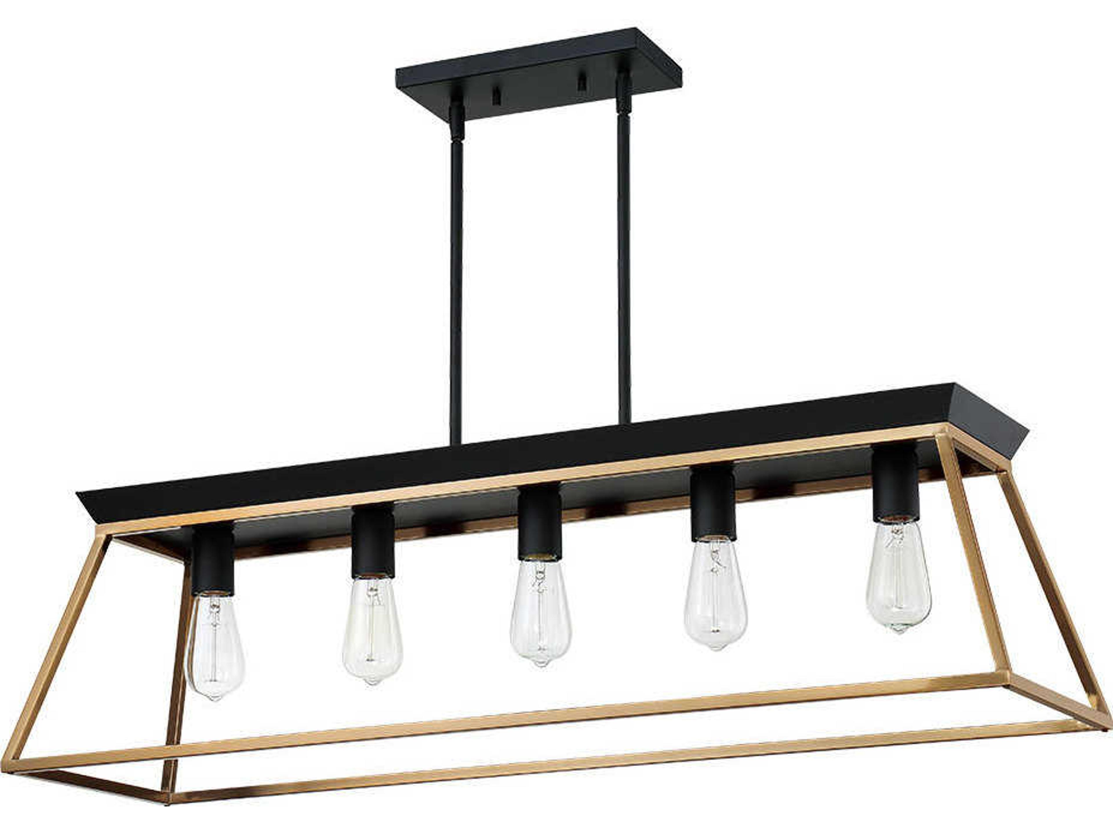 Eglo Paulino 5-Light Brushed Gold Matte Black Island Pendant