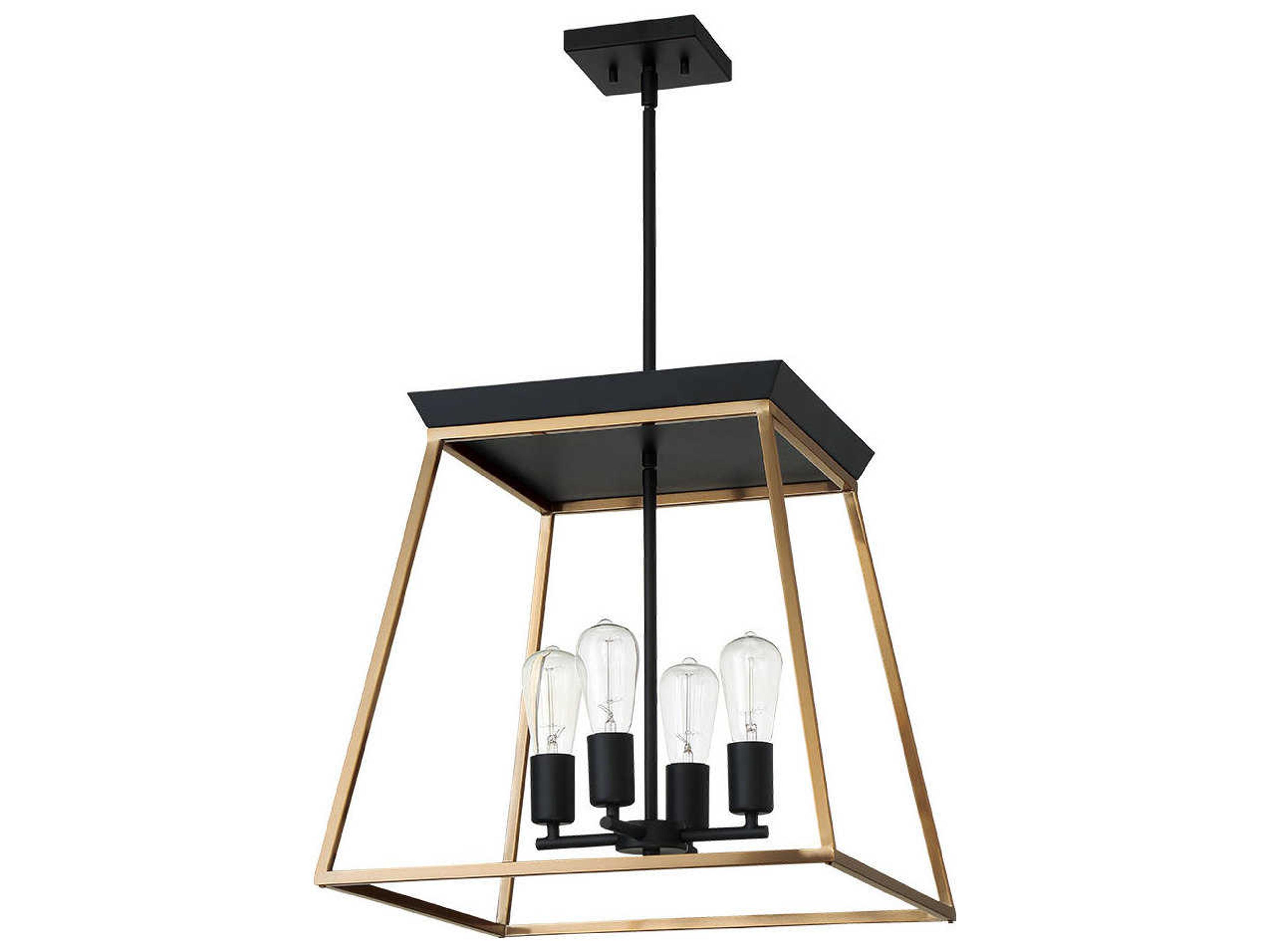 Eglo Paulino 4-Light Brushed Gold Matte Black Pendant