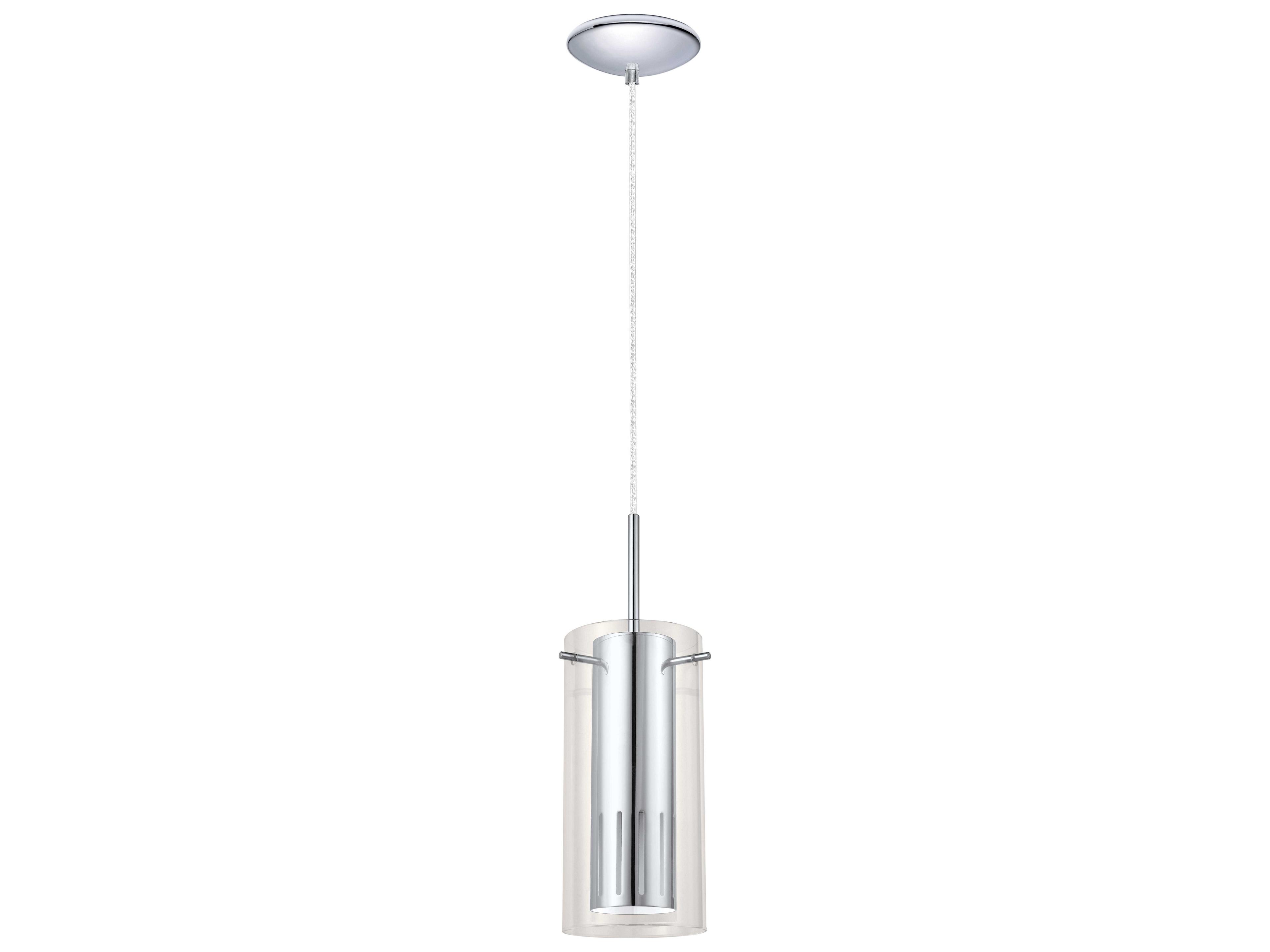 Eglo Pinto 1-Light Chrome Cylinder Mini Pendant