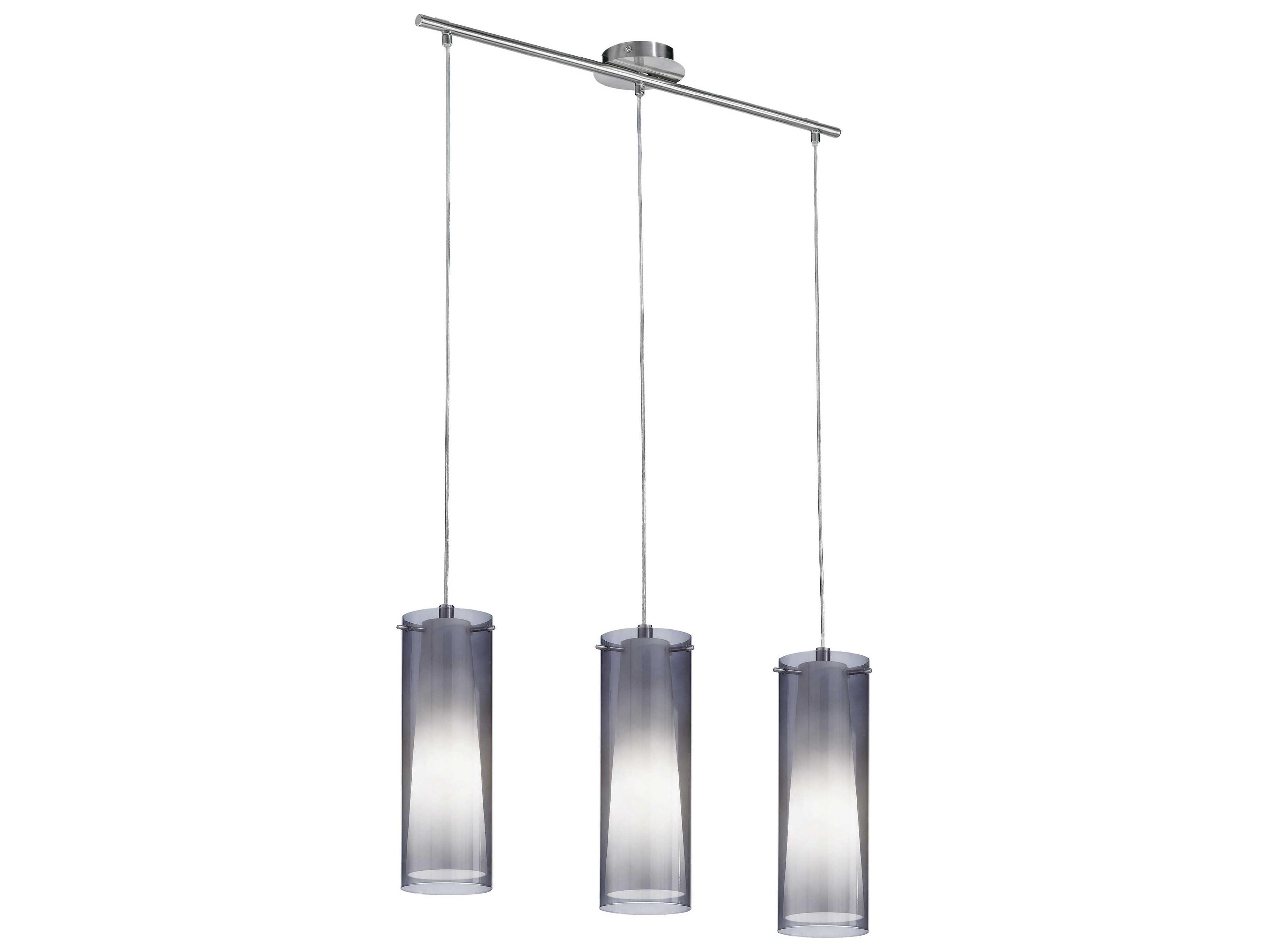 Eglo Pinto Nero 3-Light Matte Nickel Cylinder Island Pendant