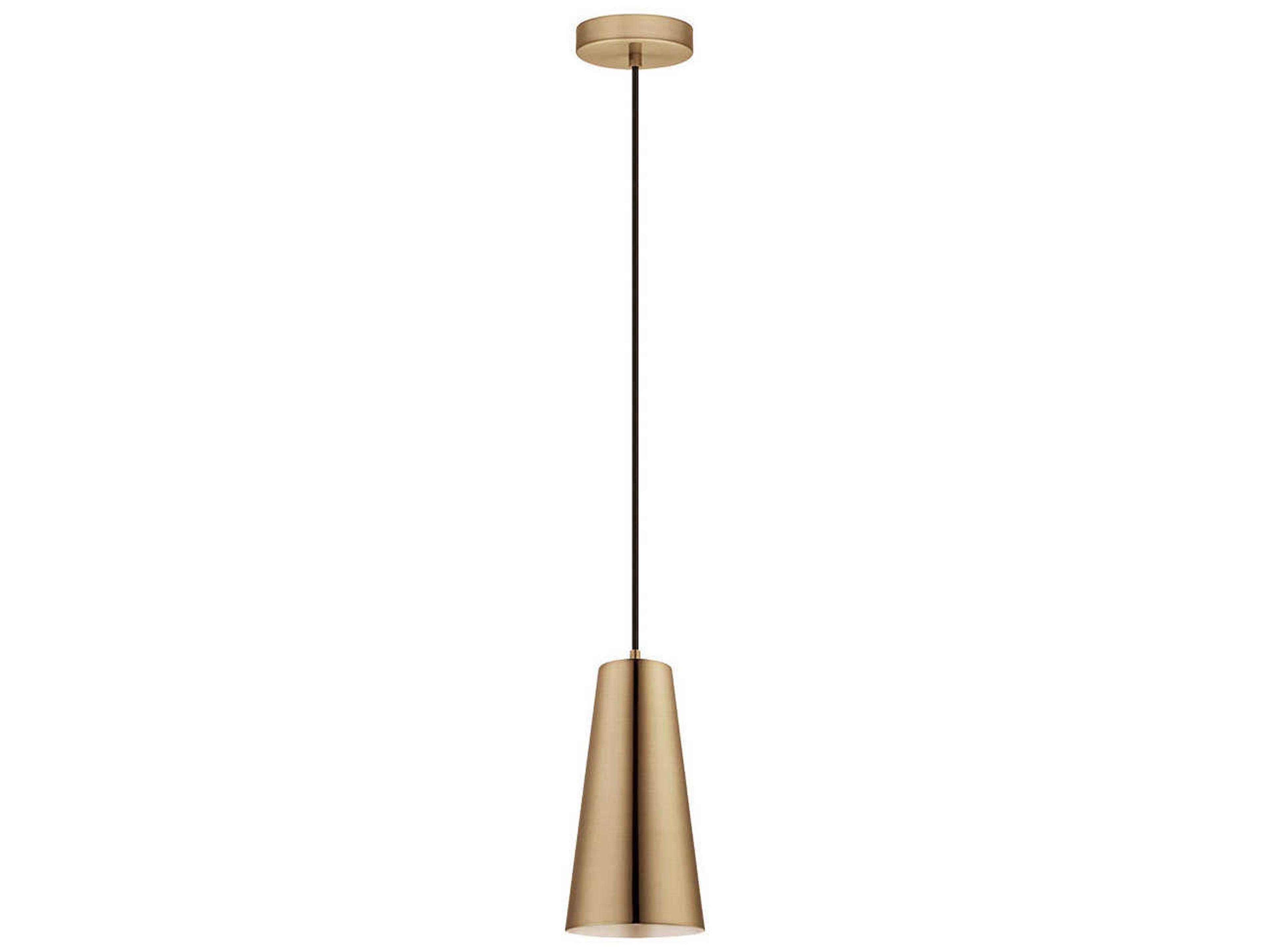 Eglo Pratella 1-Light Brushed Gold Mini Pendant
