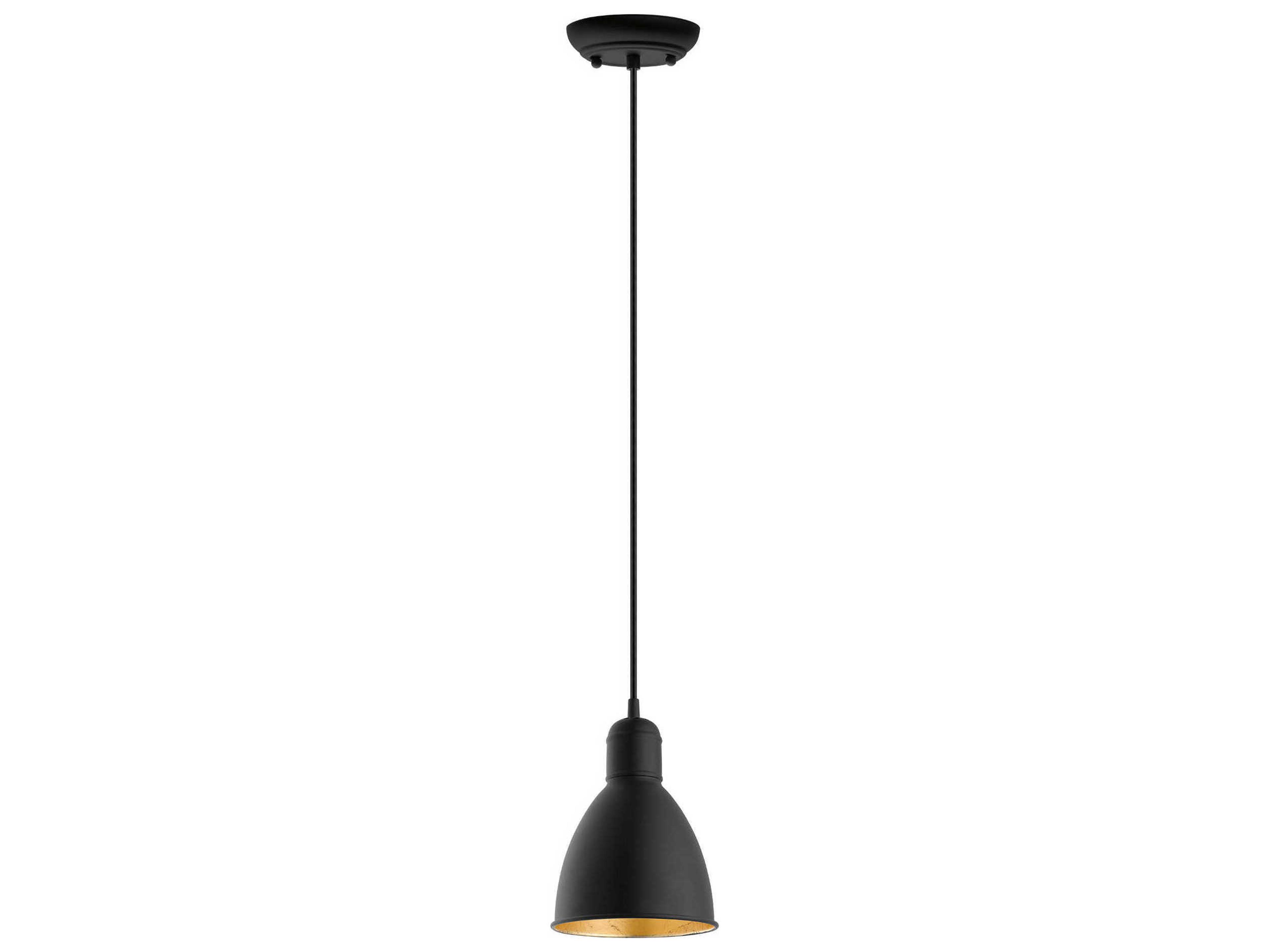 Eglo Priddy 1-Light Black Gold Bell Mini Pendant