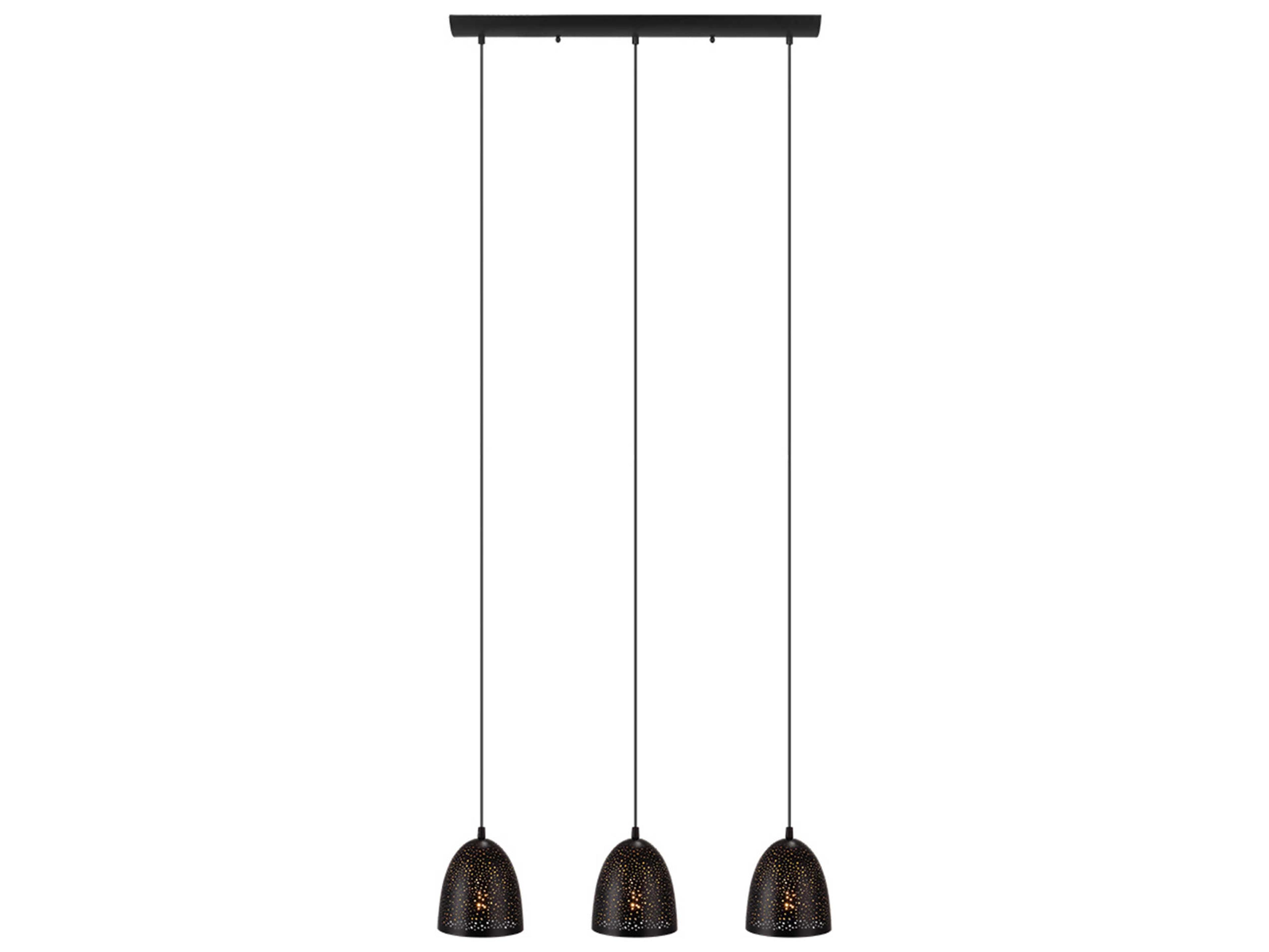 Eglo Safi 3-Light Matte Black Gold Dome Island Pendant