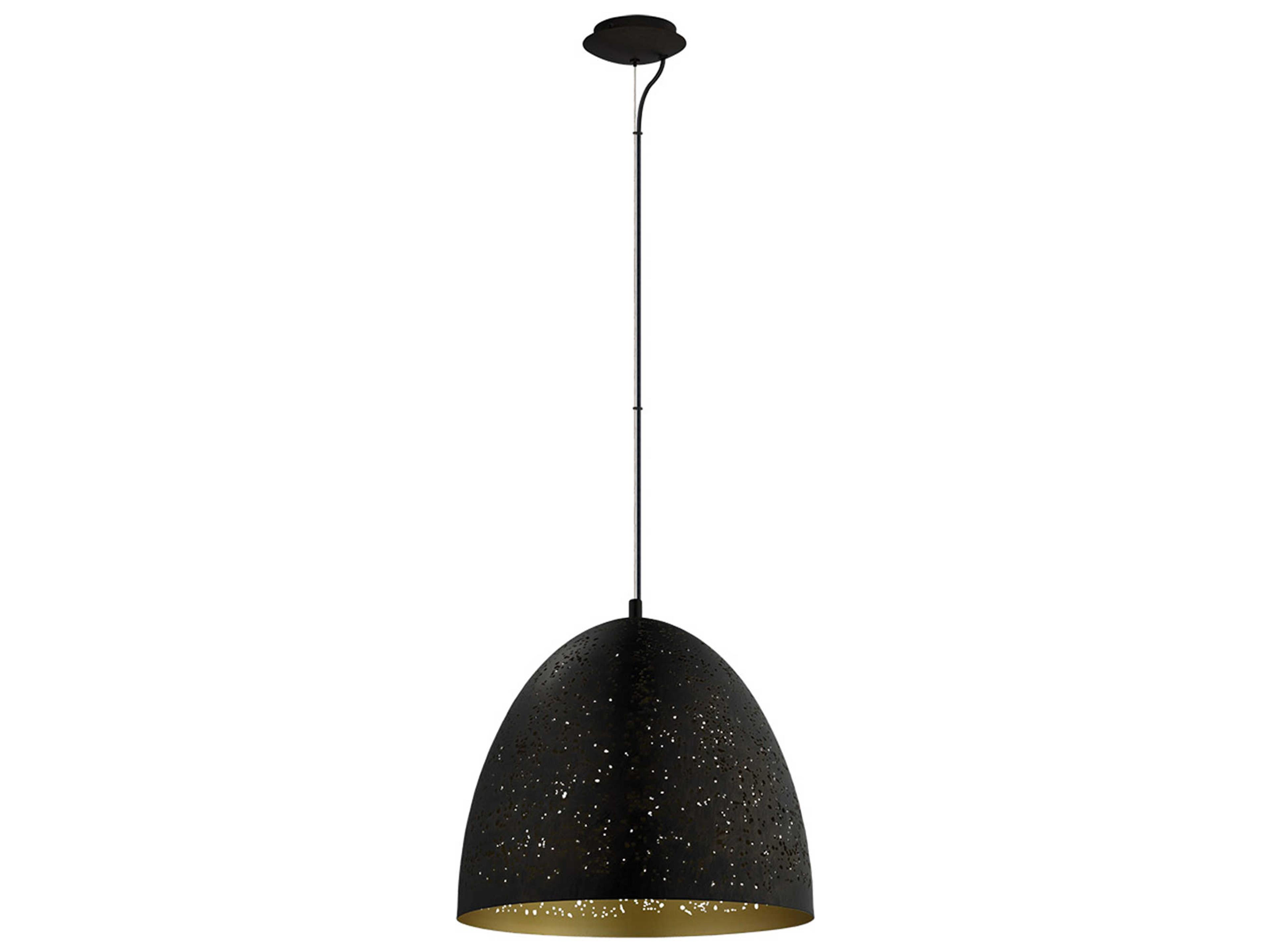 Eglo Safi 1-Light Matte Black Gold Dome Pendant