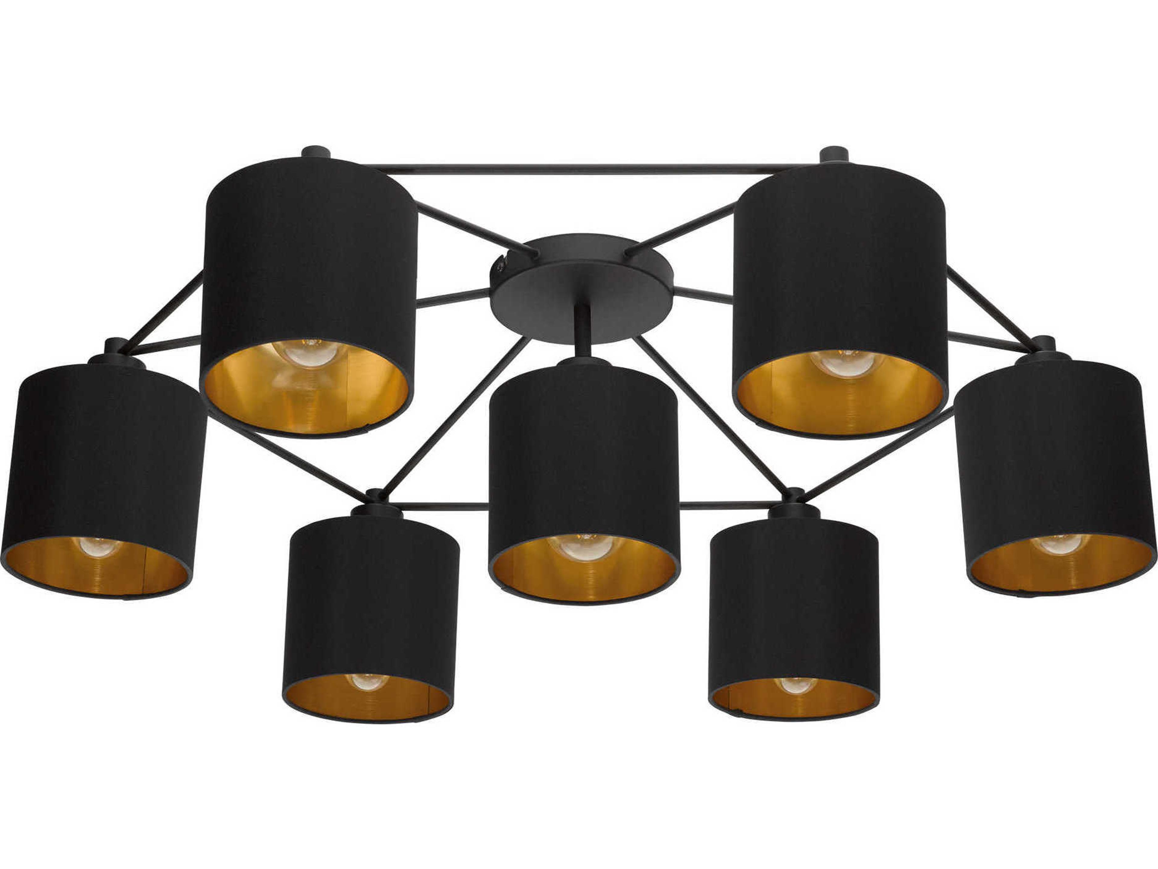 Eglo Staiti 7-Light Black Cylinder Flush Mount